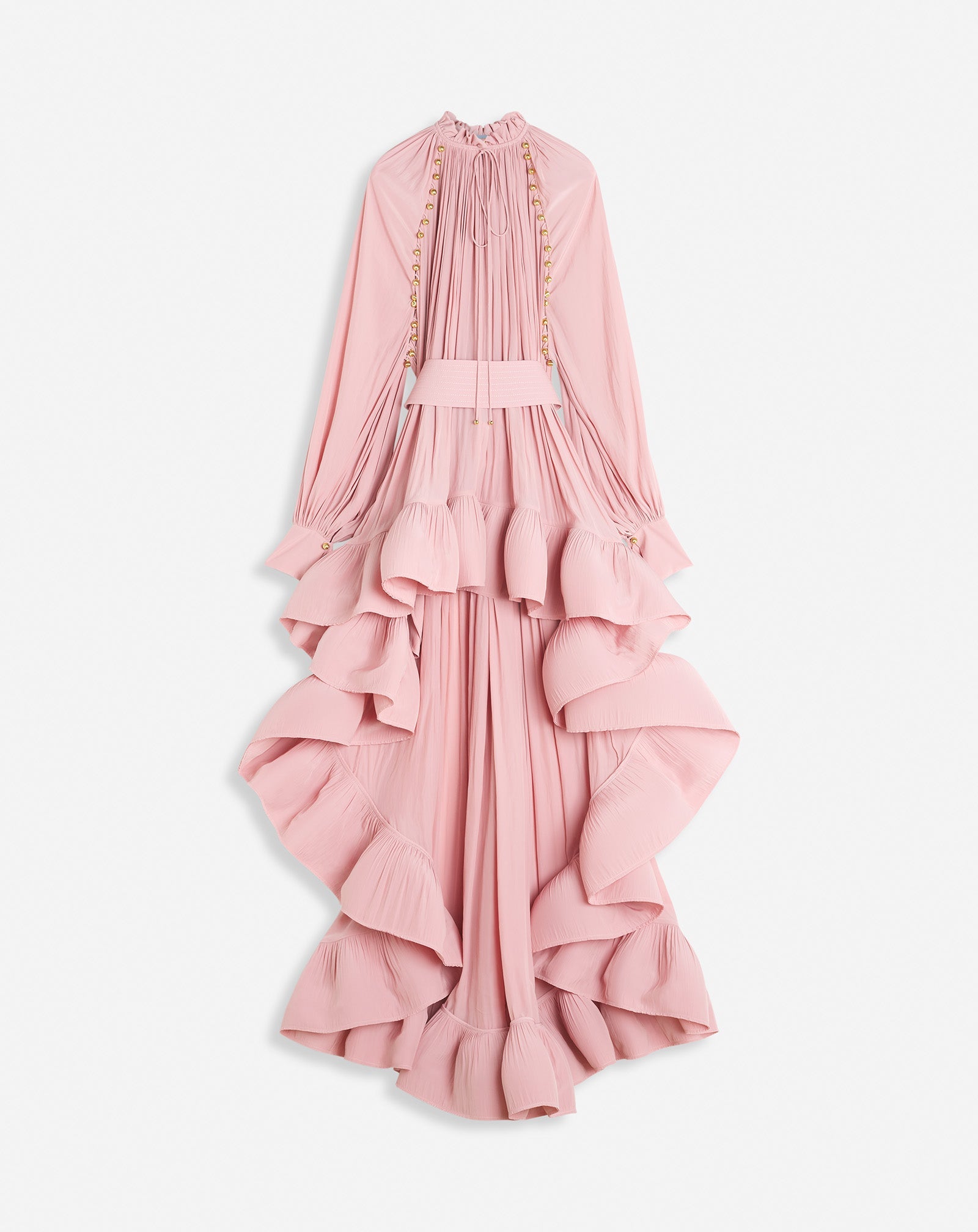 PINK ASYMMETRICAL CHARMEUSE DRESS