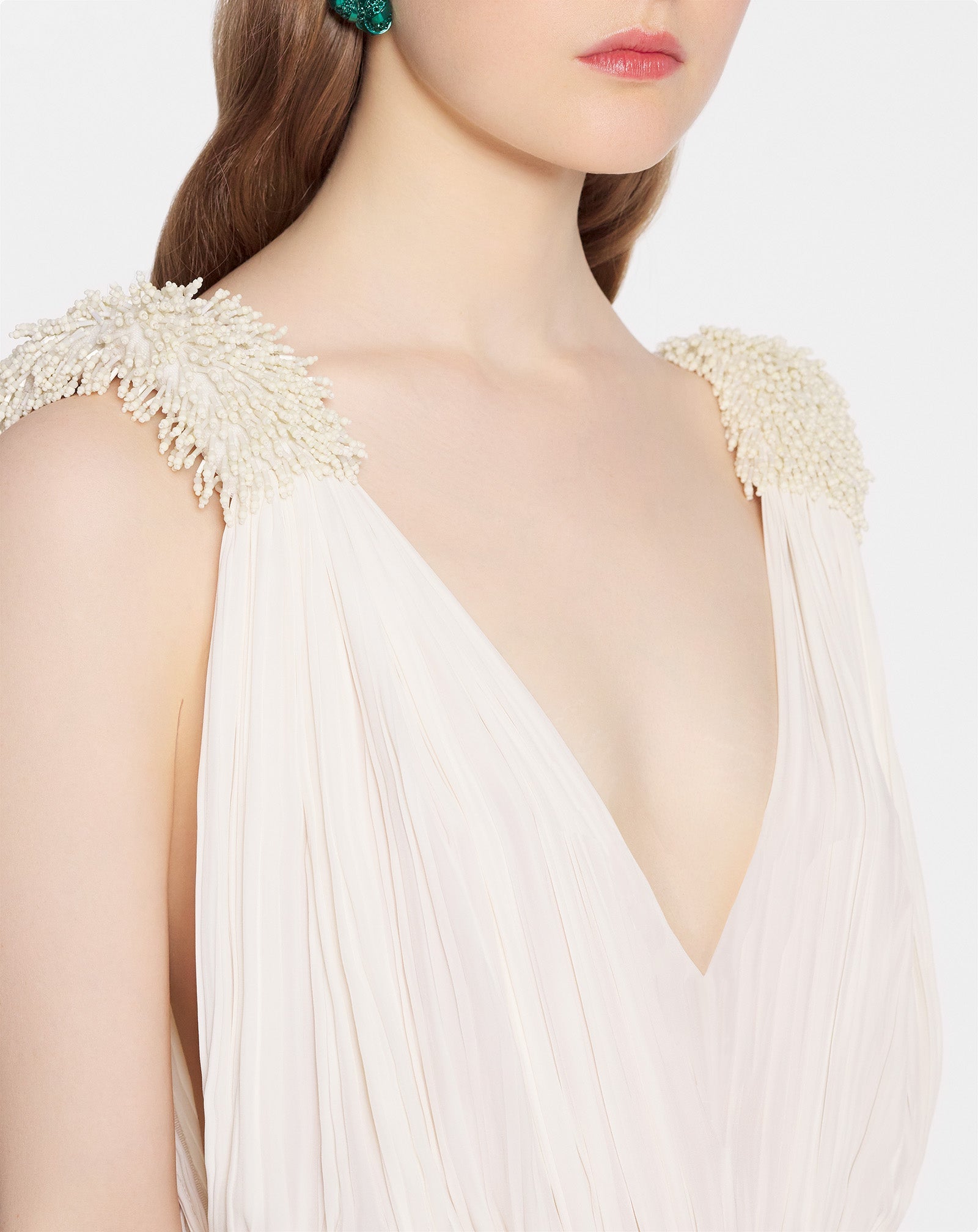 FLOOR LENGTH EVENING GOWN IN CHARMEUSE