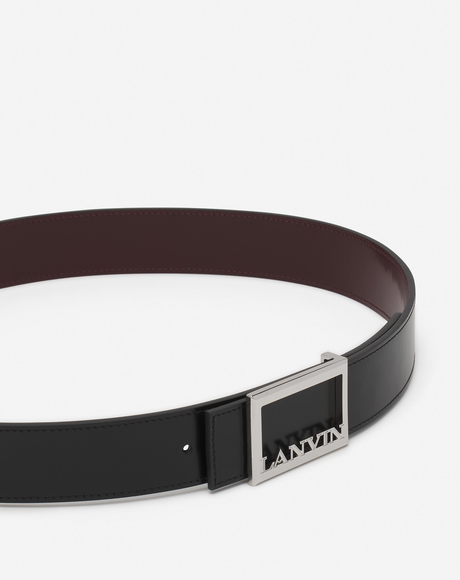 LANVIN SIGNATURE REVERSIBLE LEATHER BELT