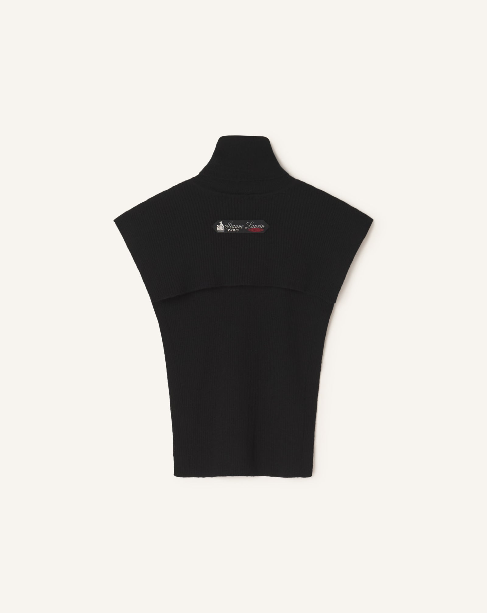 BLACK LANVIN SIGNATURE COLLAR IN CASHMERE