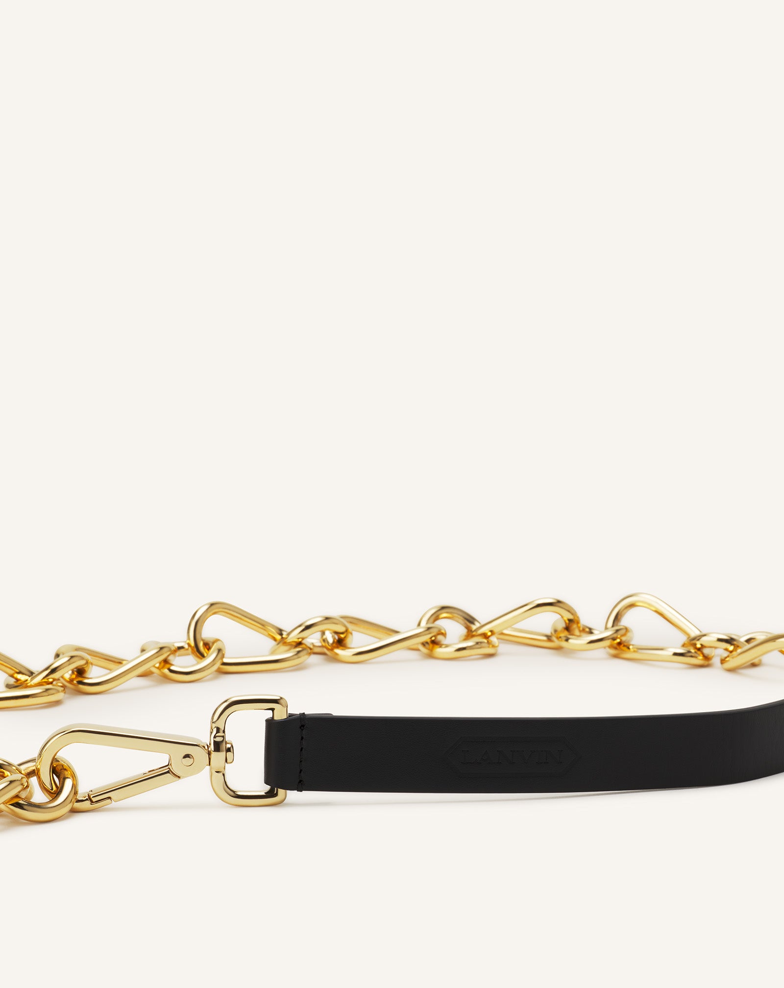 CATCH BY LANVIN LEATHER AND METAL CHAIN BELT