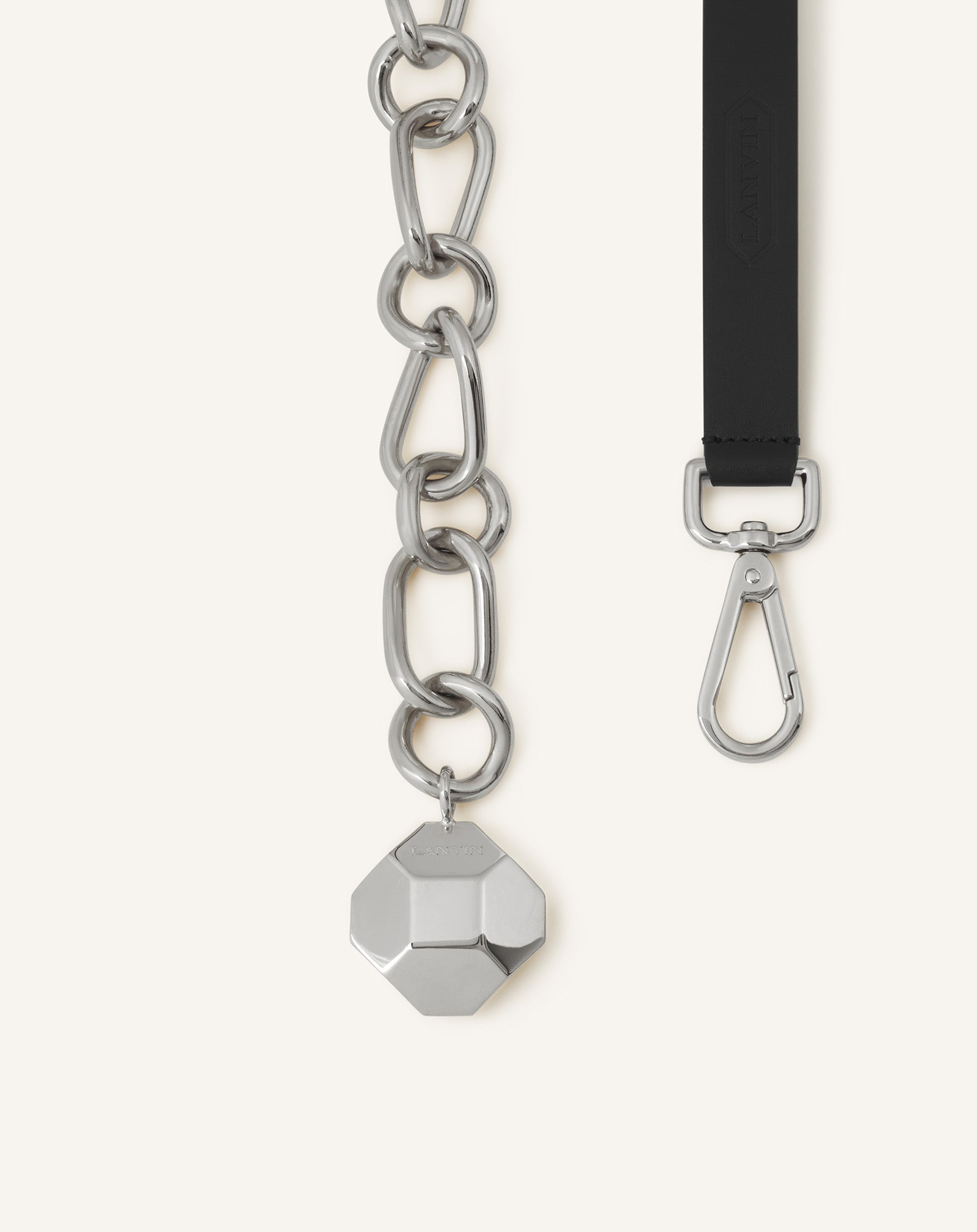 CATCH BY LANVIN LEATHER AND METAL CHAIN BELT