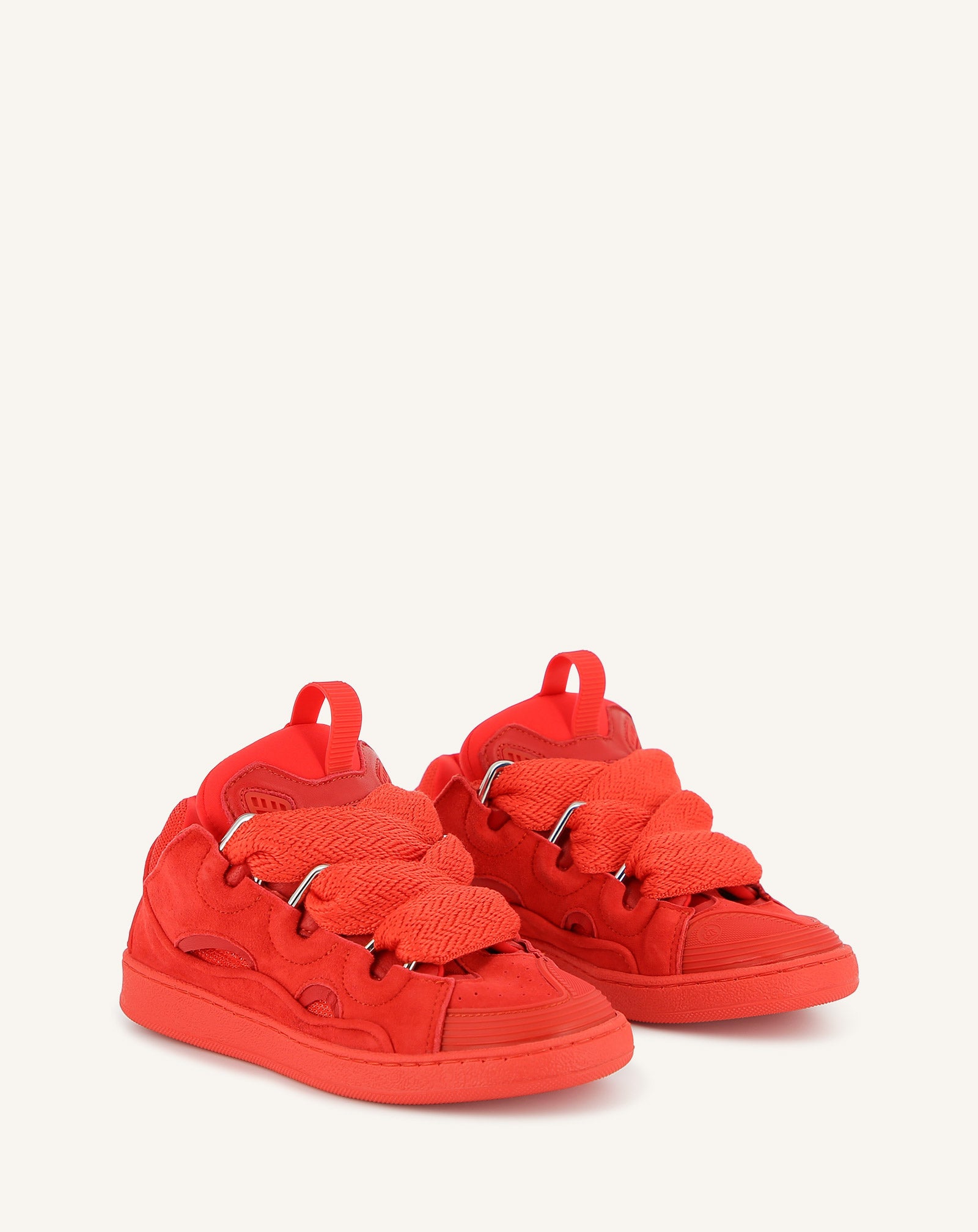 RED CURB KIDS SNEAKERS WITH LACES