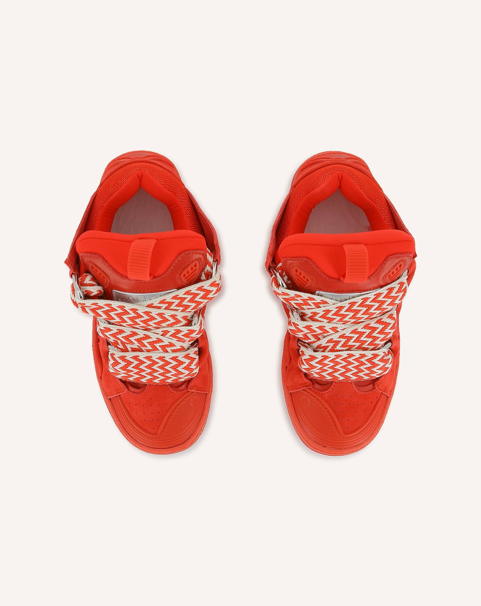 RED CURB KIDS SNEAKERS WITH LACES