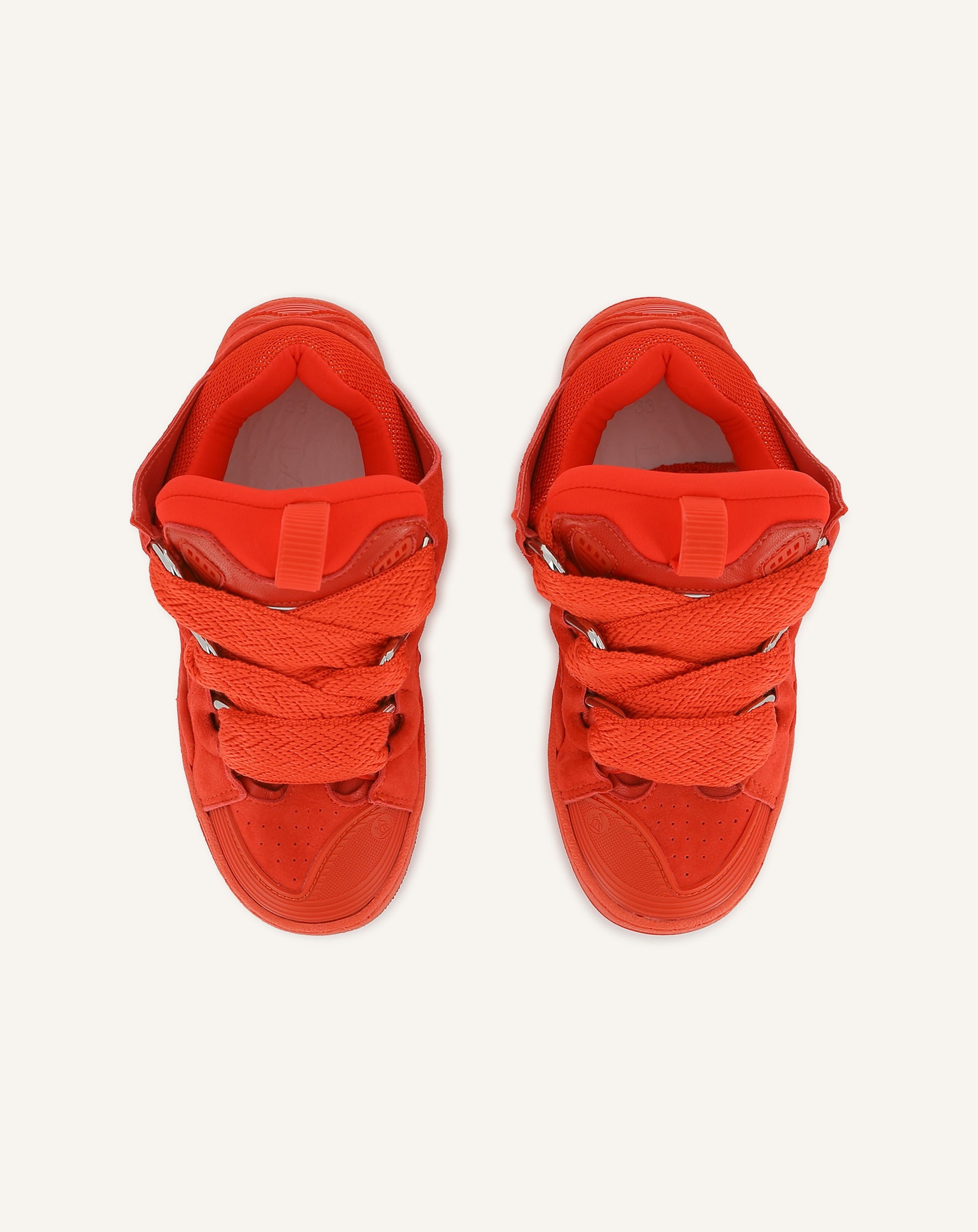 RED CURB KIDS SNEAKERS WITH LACES