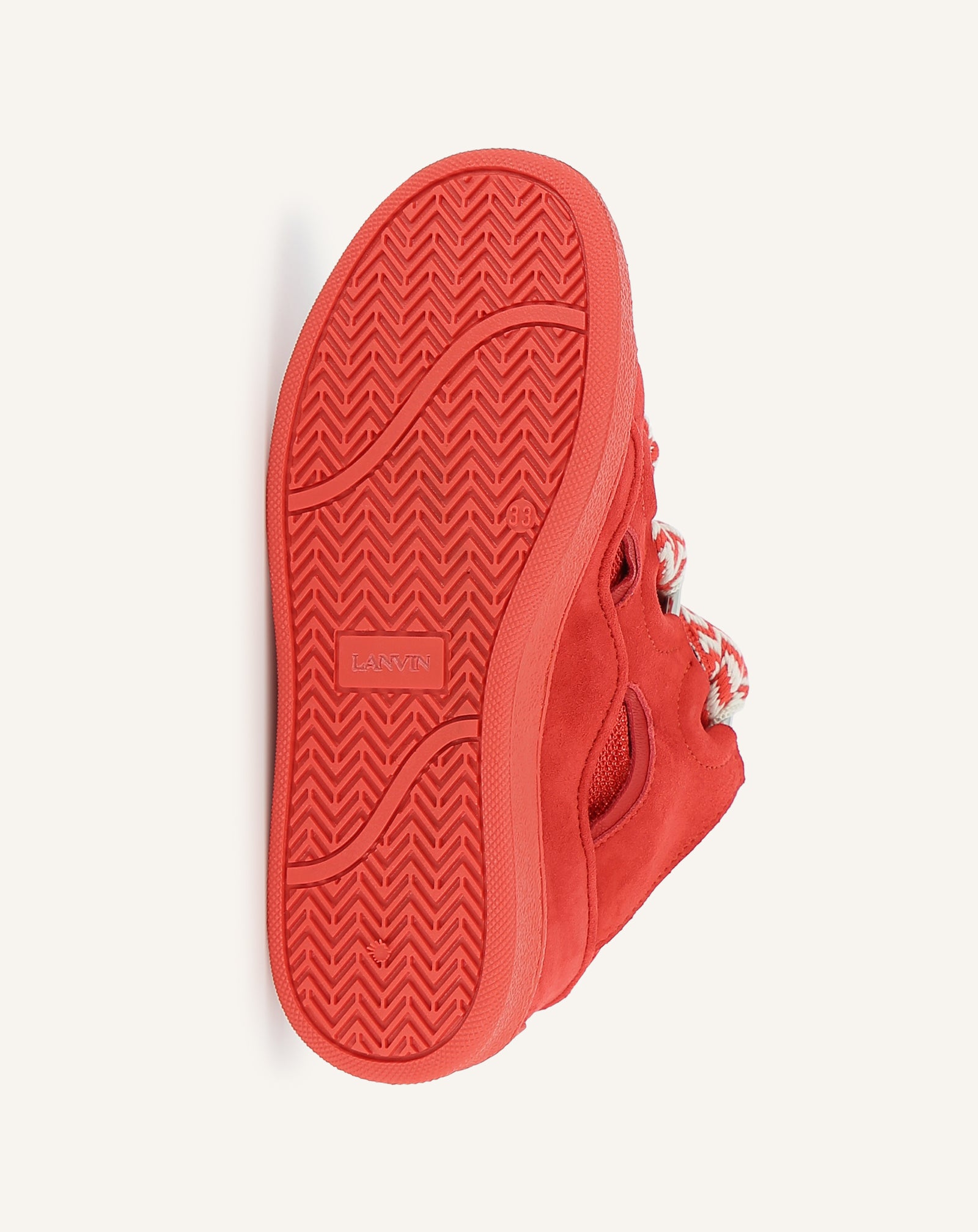 RED CURB KIDS SNEAKERS WITH LACES