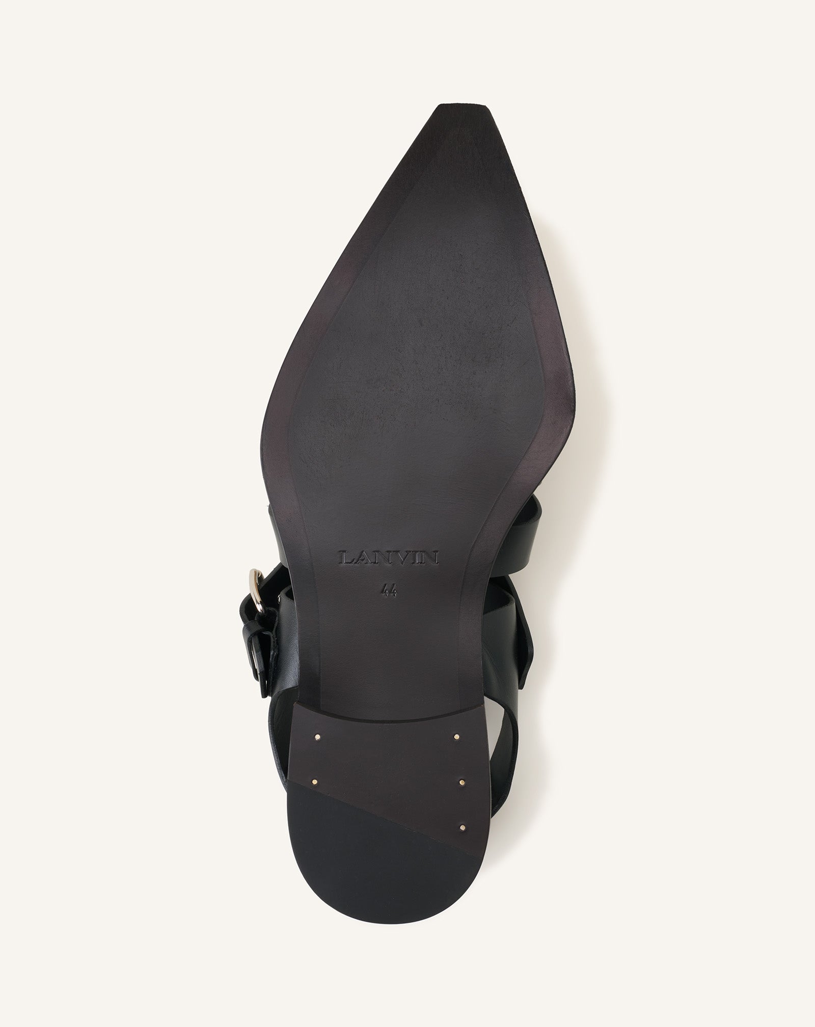 POINTED-TOE LEATHER SANDALS