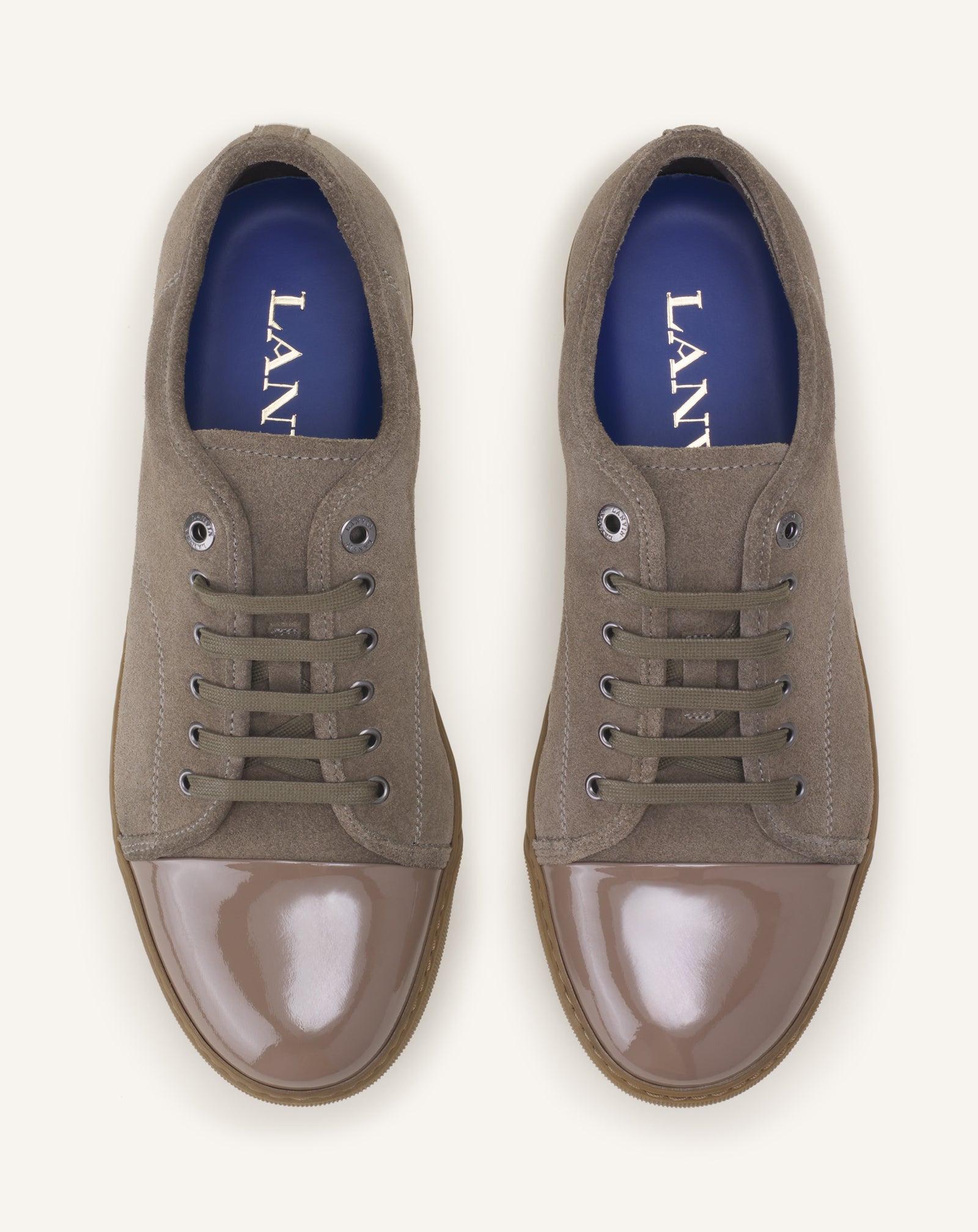 GREEN DBB1 SNEAKERS IN PATENT LEATHER AND SUEDE