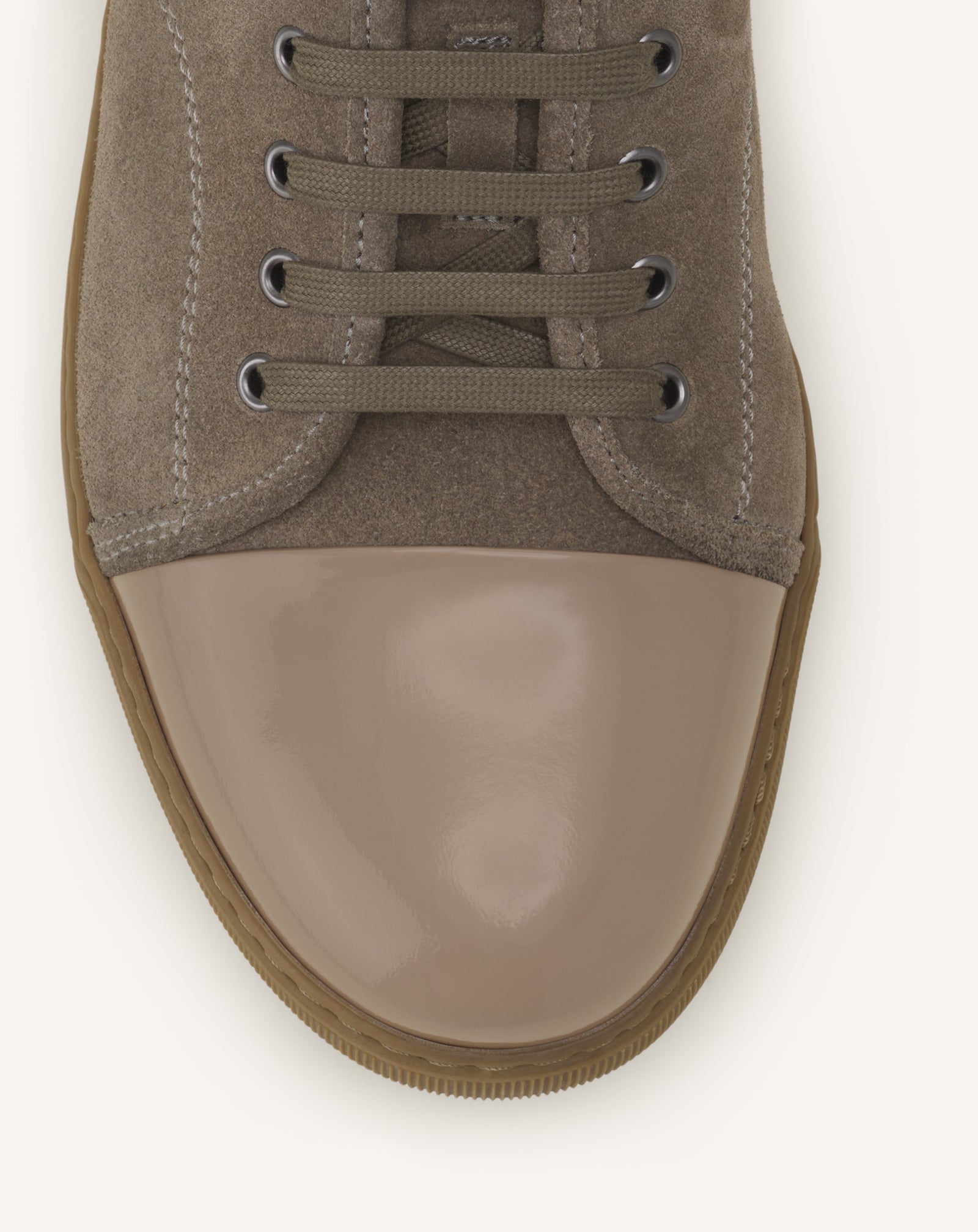 GREEN DBB1 SNEAKERS IN PATENT LEATHER AND SUEDE