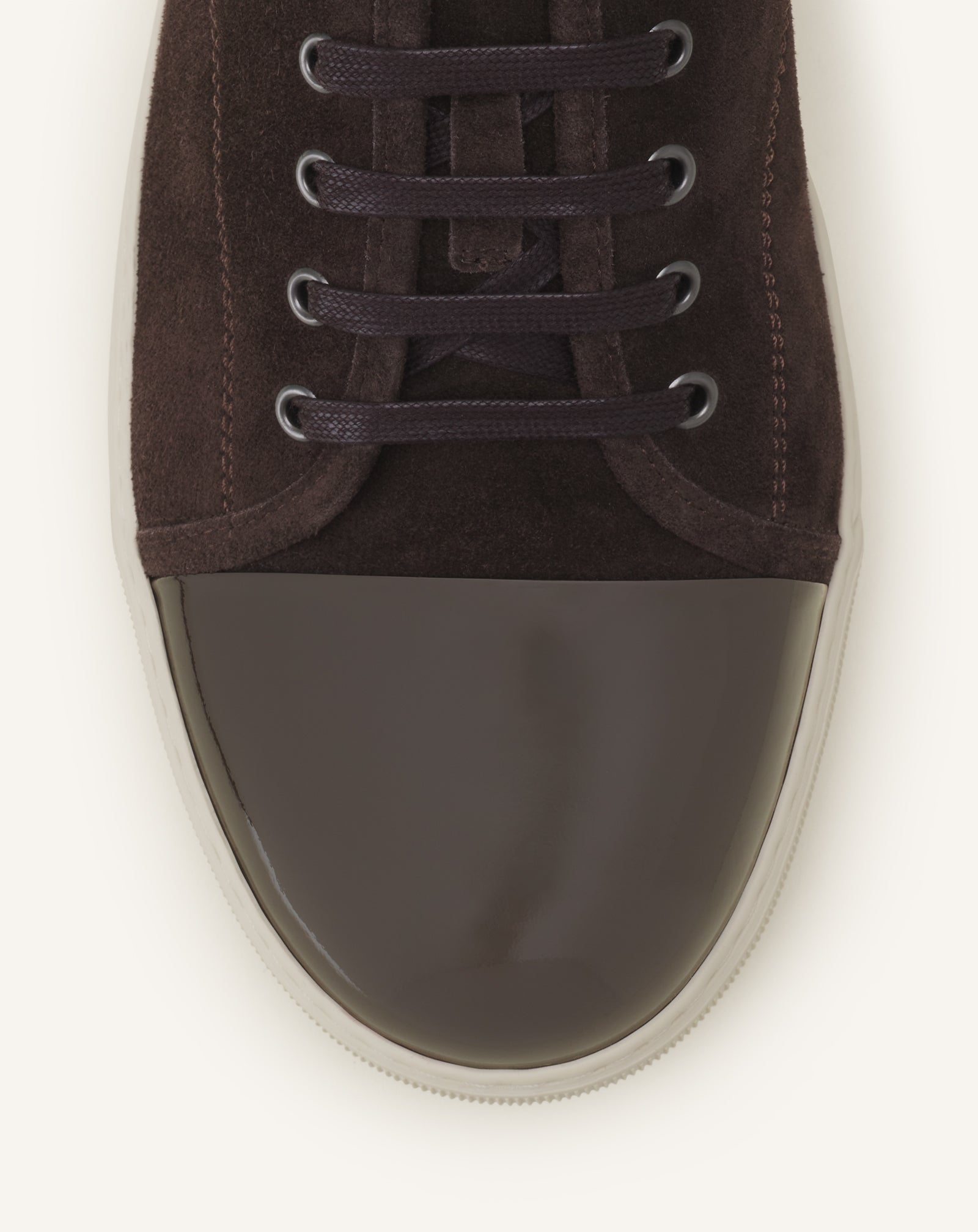 BROWN DBB1 SNEAKERS IN PATENT LEATHER AND SUEDE