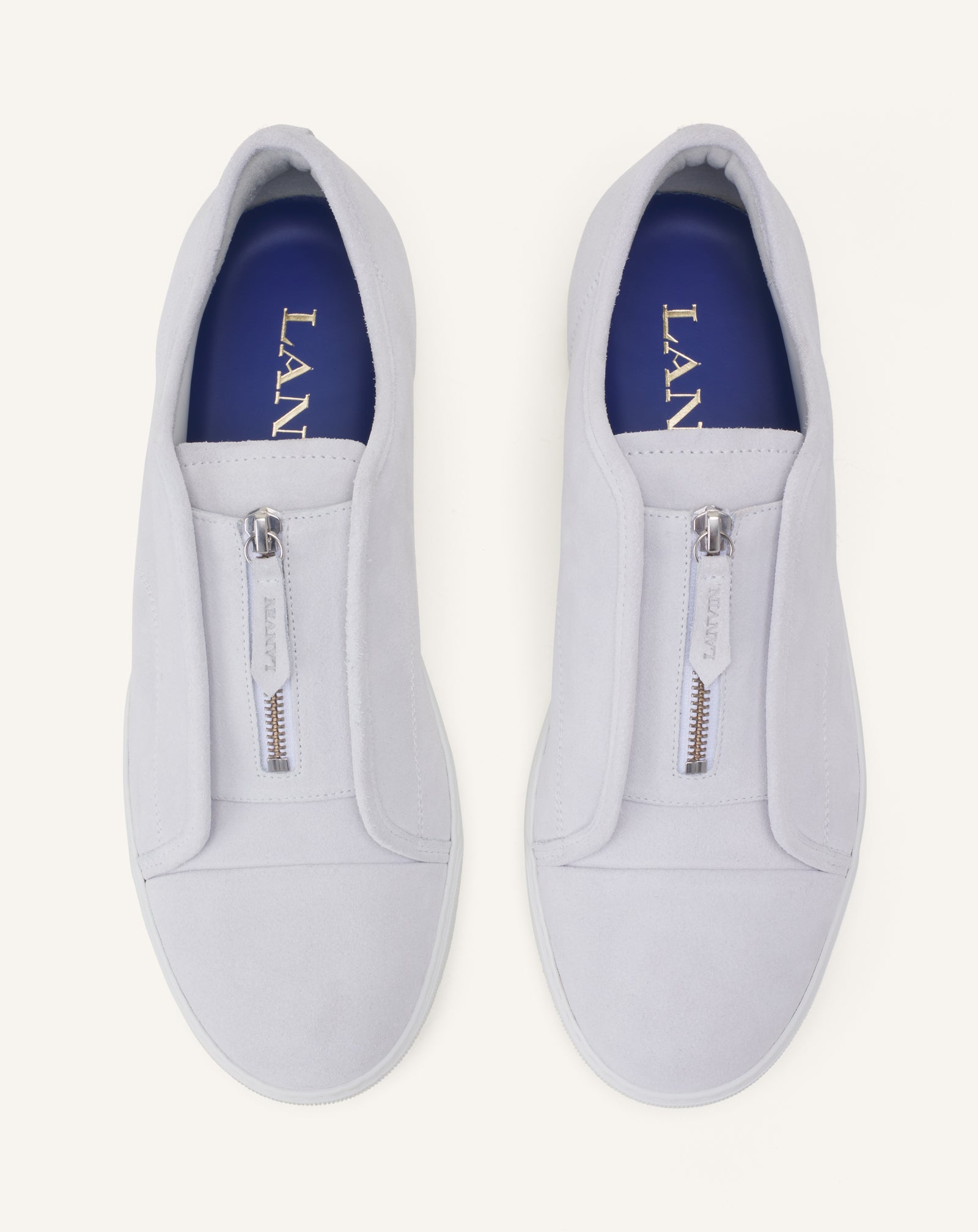 WHITE DBB1 ZIP SNEAKERS IN SUEDE