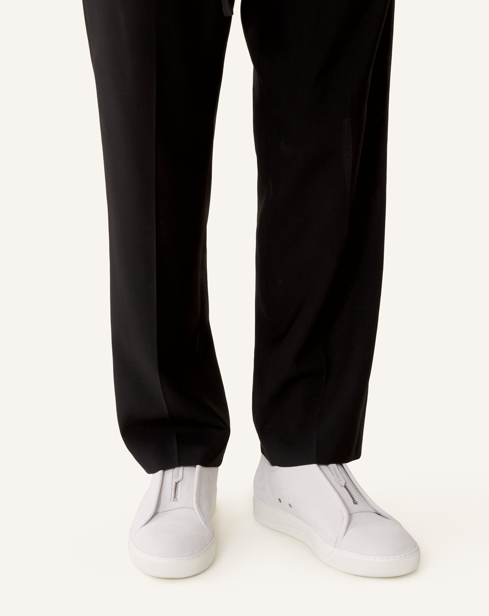 WHITE DBB1 ZIP SNEAKERS IN SUEDE