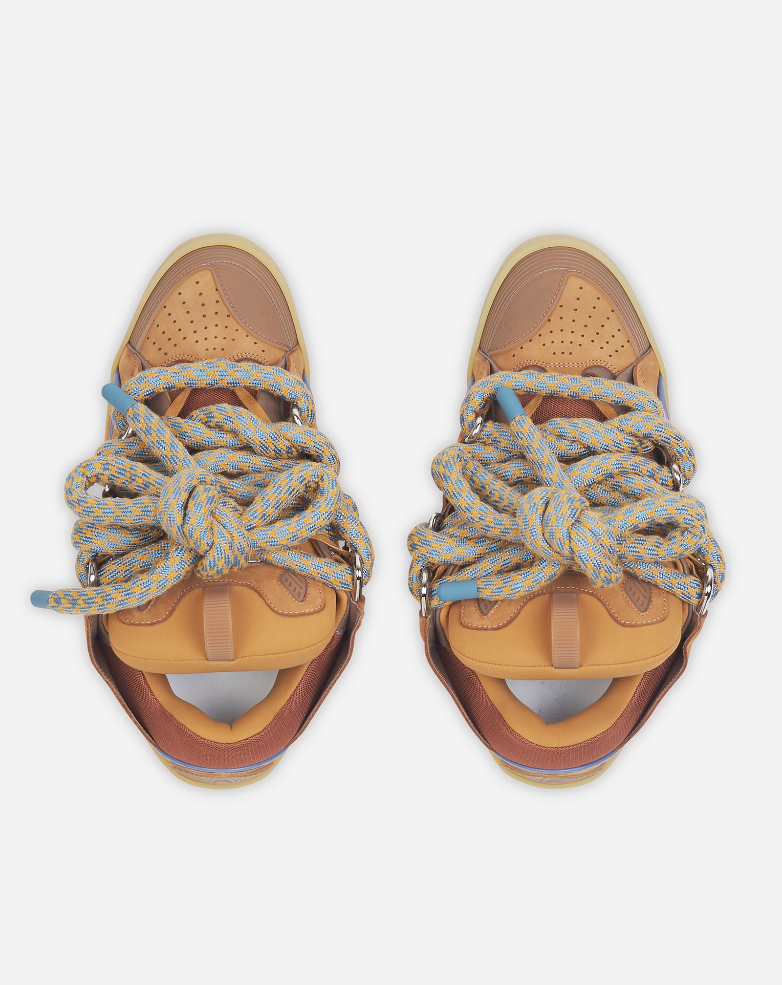 CURB SNEAKERS IN LEATHER WITH SNAKE LACES