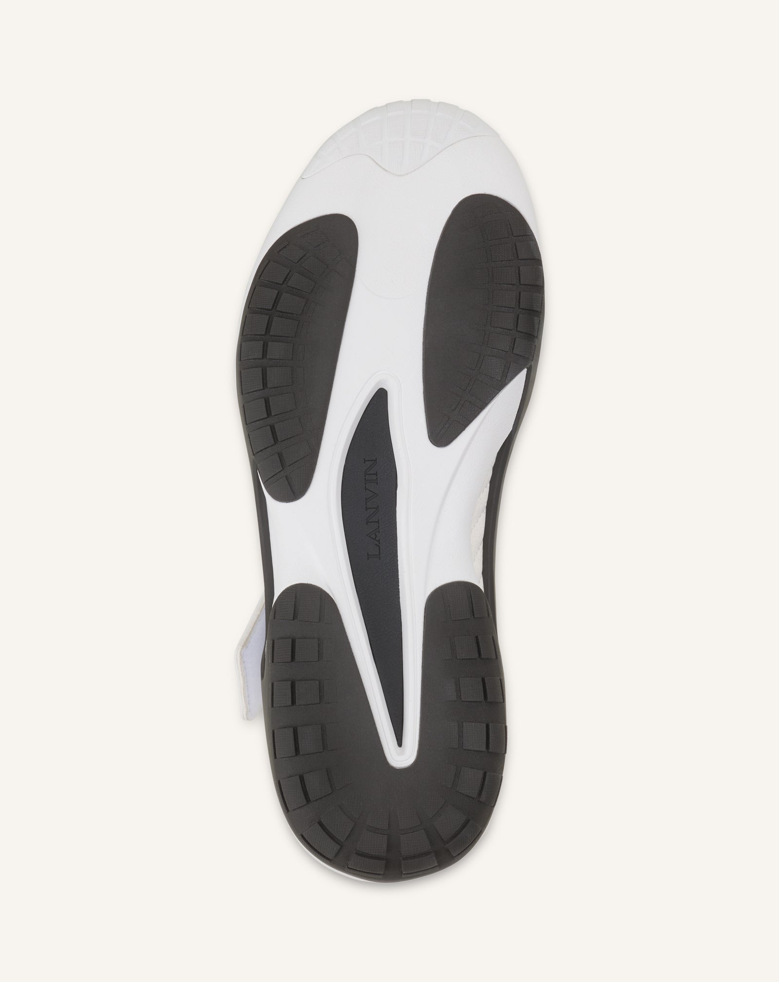 WHITE LNV1 KNIT AND SUEDE SNEAKERS