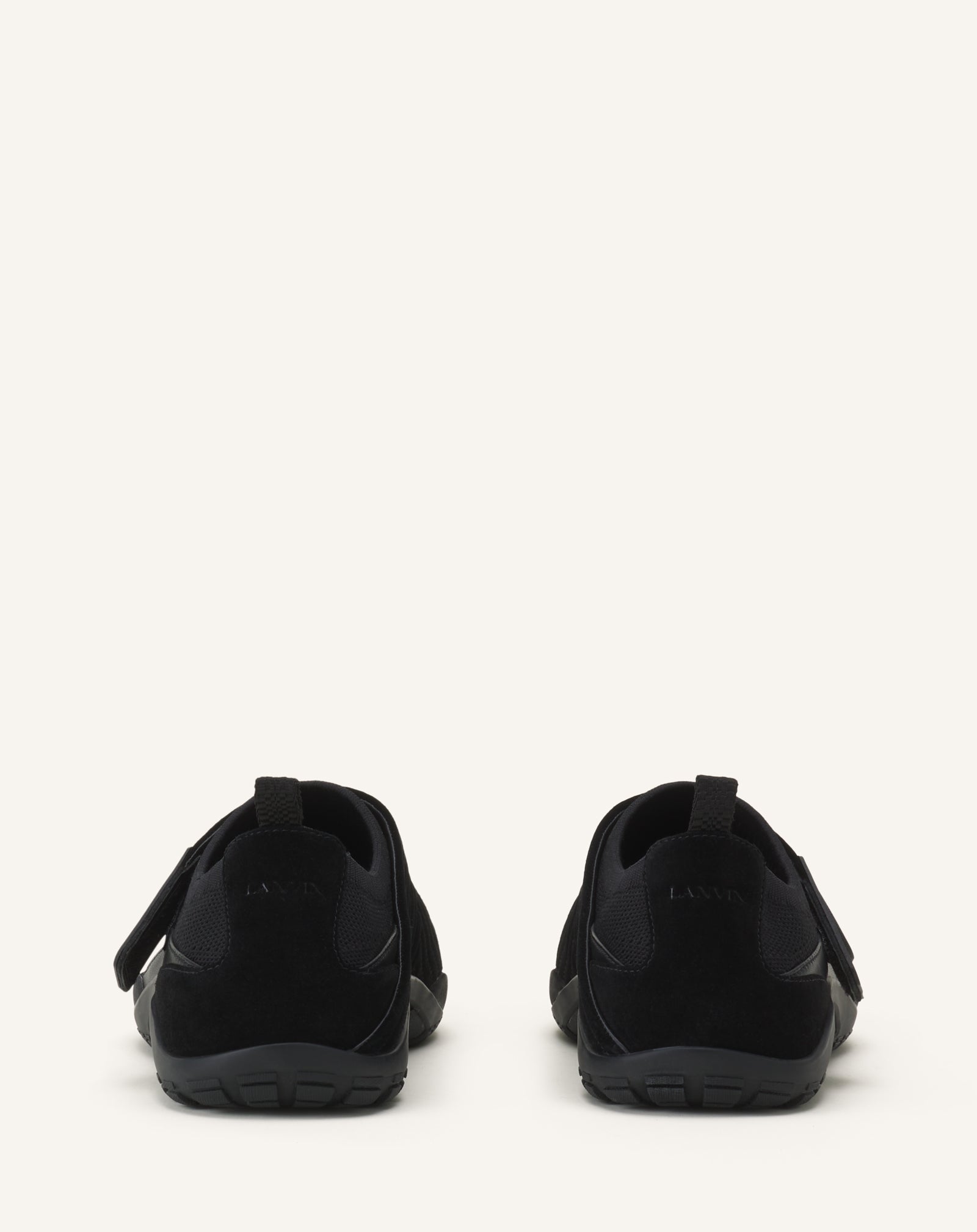 BLACK LNV1 KNIT AND SUEDE SNEAKERS