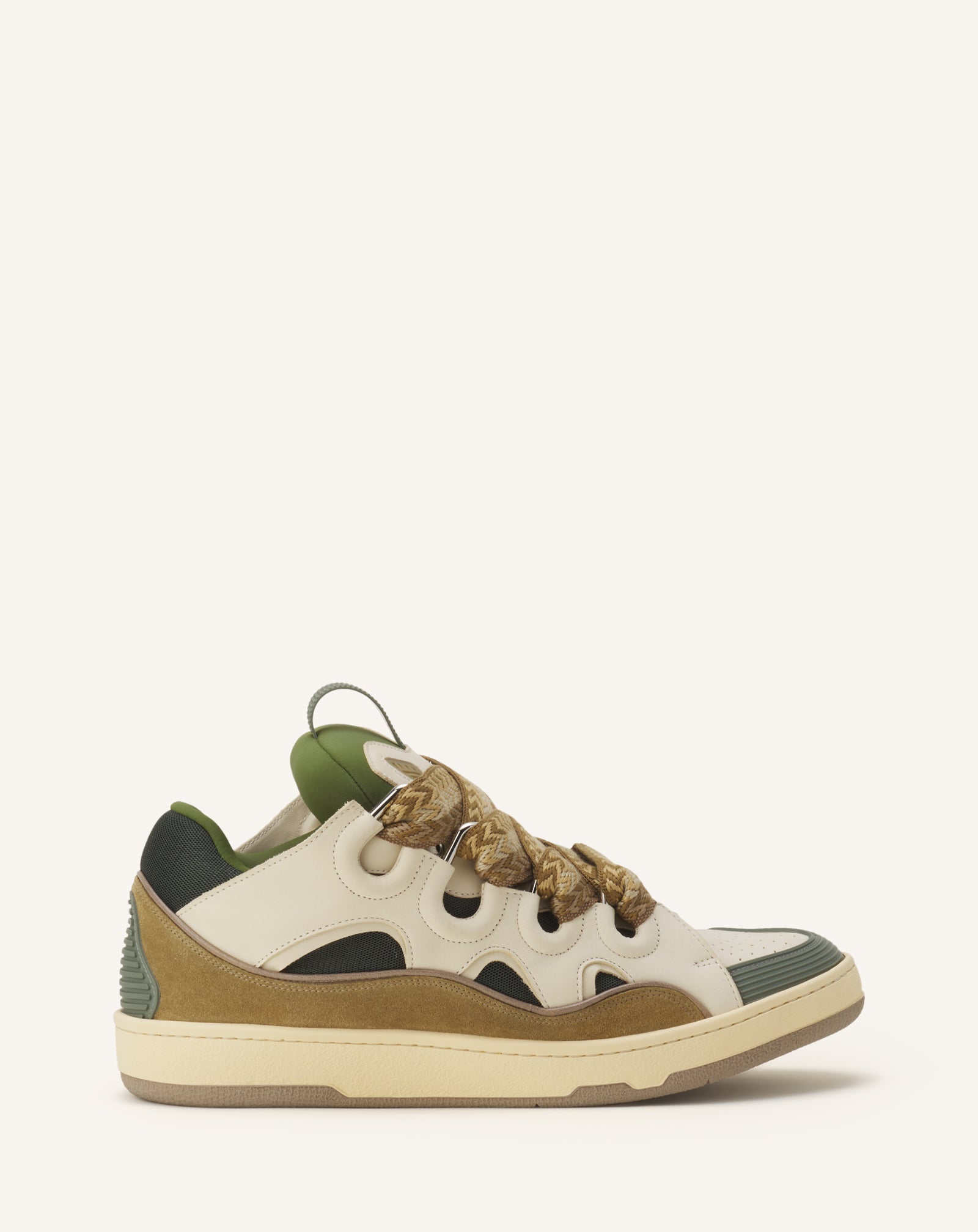 WHITE CURB SNEAKERS IN LEATHER