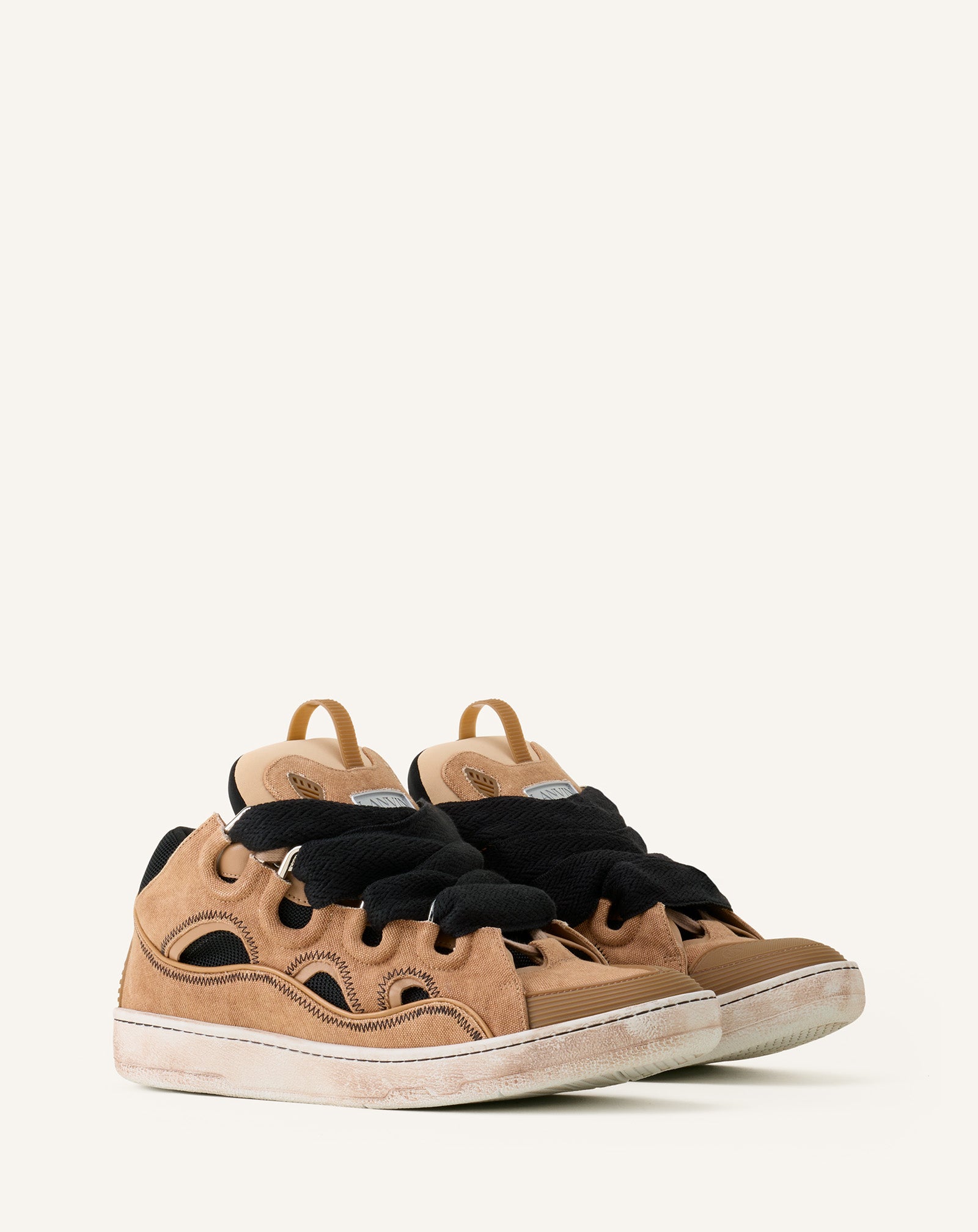 BROWN CURB CANVAS SNEAKERS