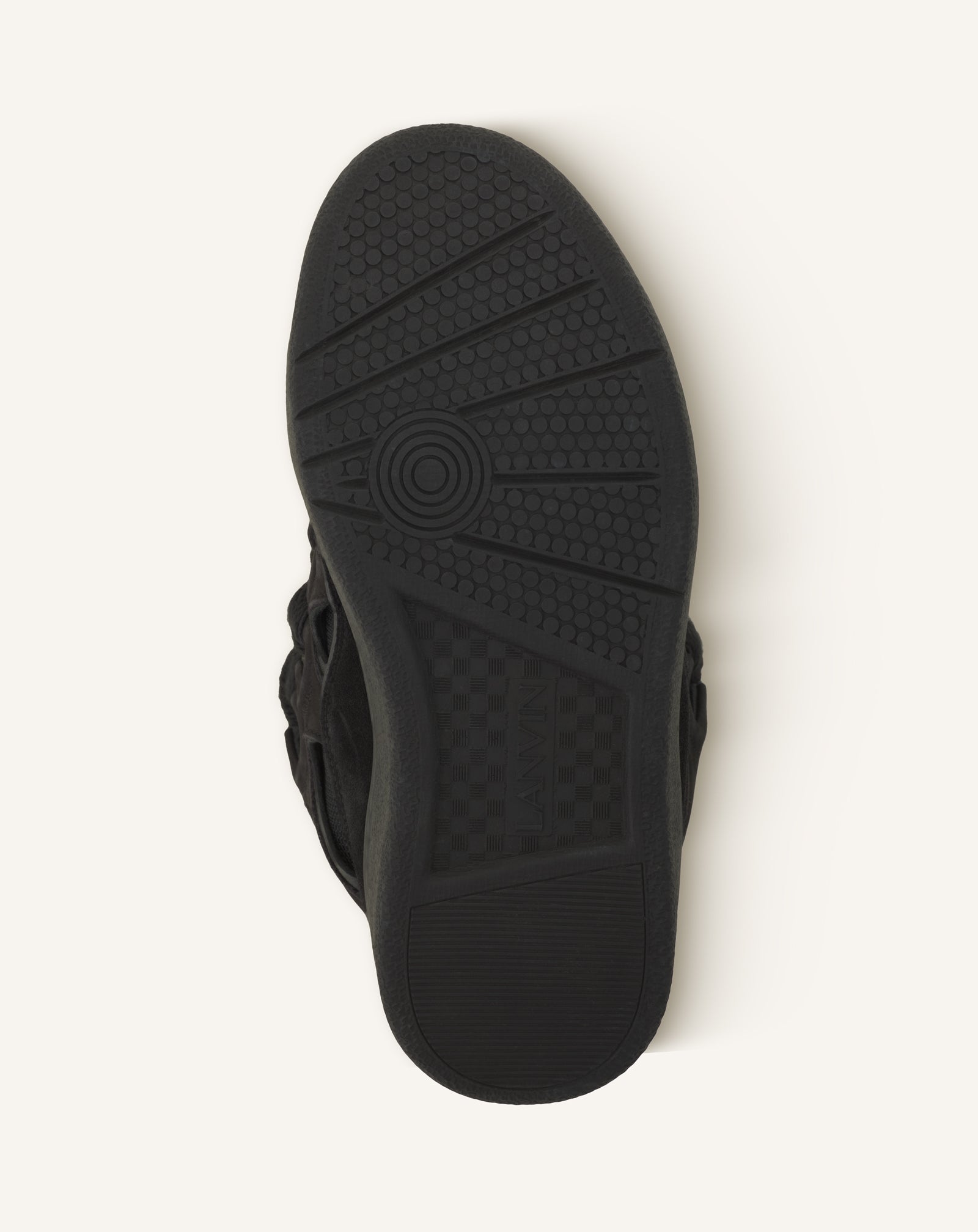 BLACK LEATHER CURB SNEAKERS