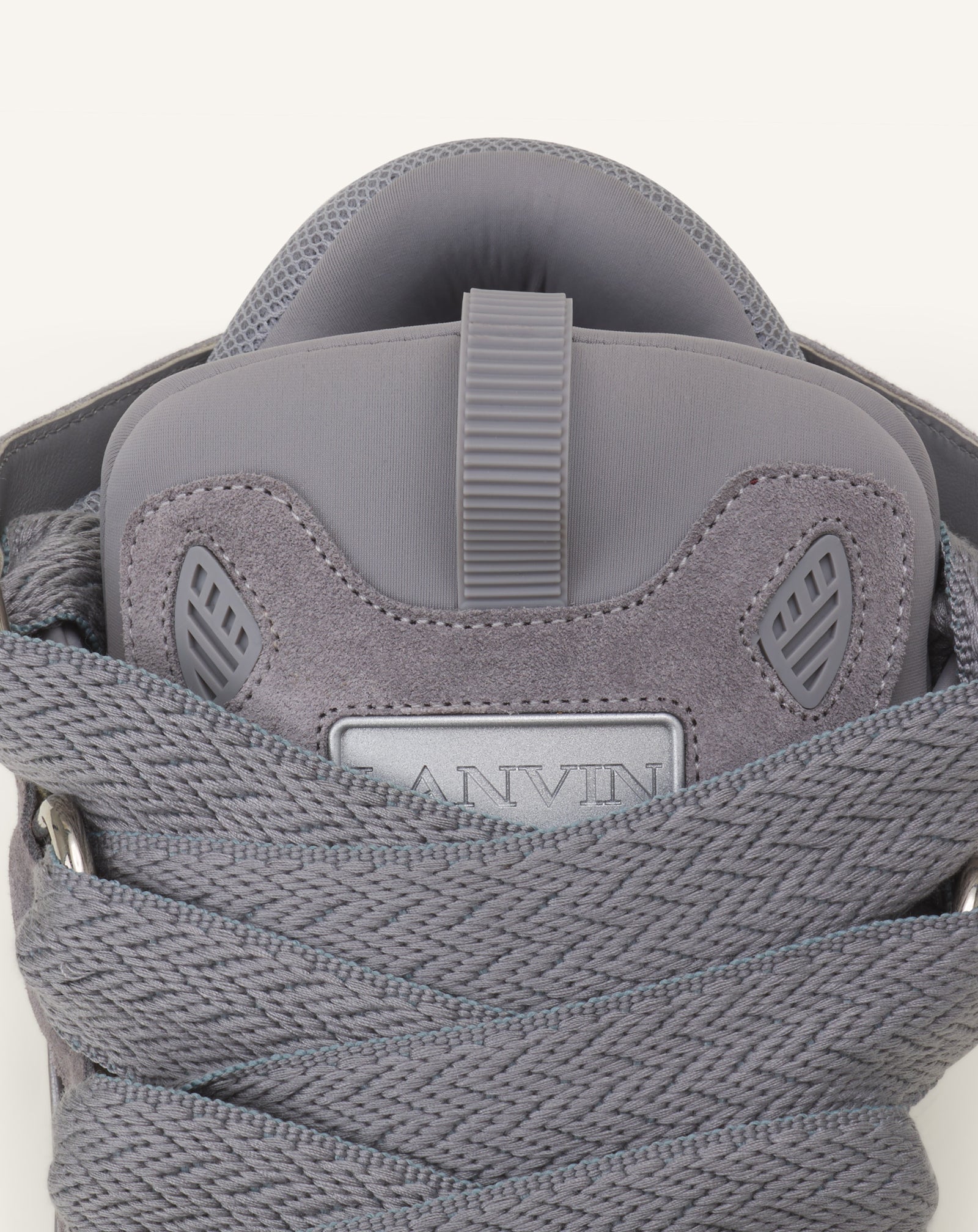GREY CURB SNEAKERS IN MONOCHROME SUEDE