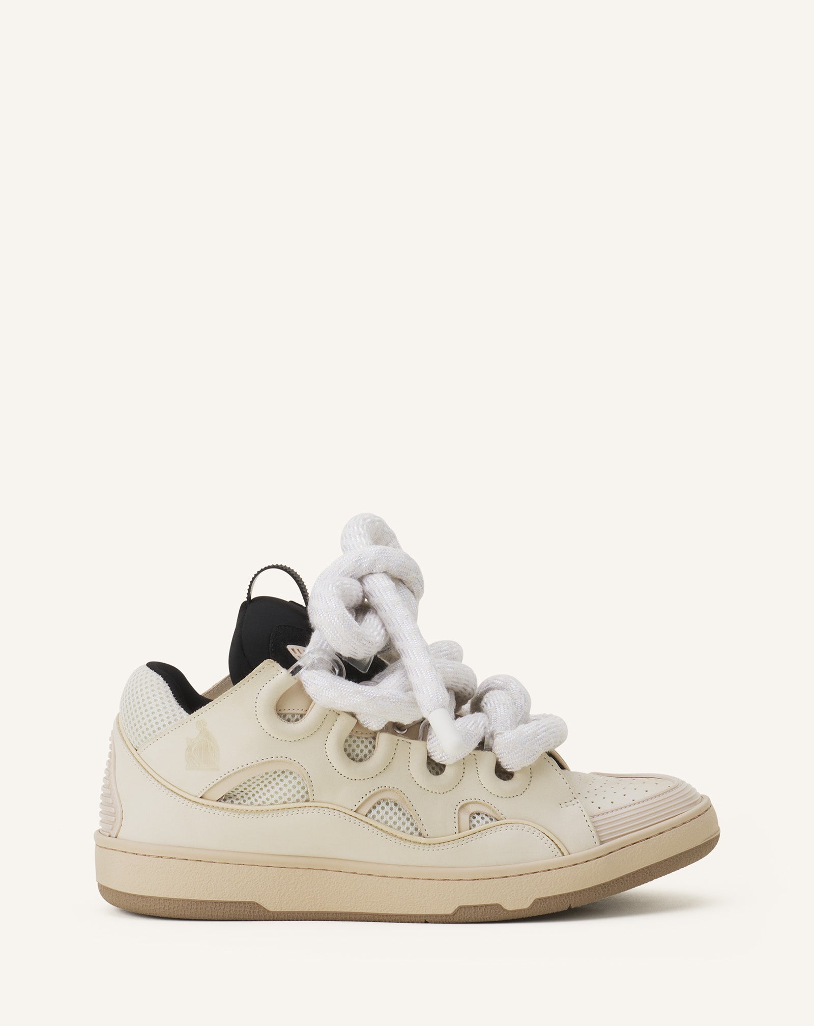CURB SNEAKERS IN LEATHER WITH SNAKE LACES