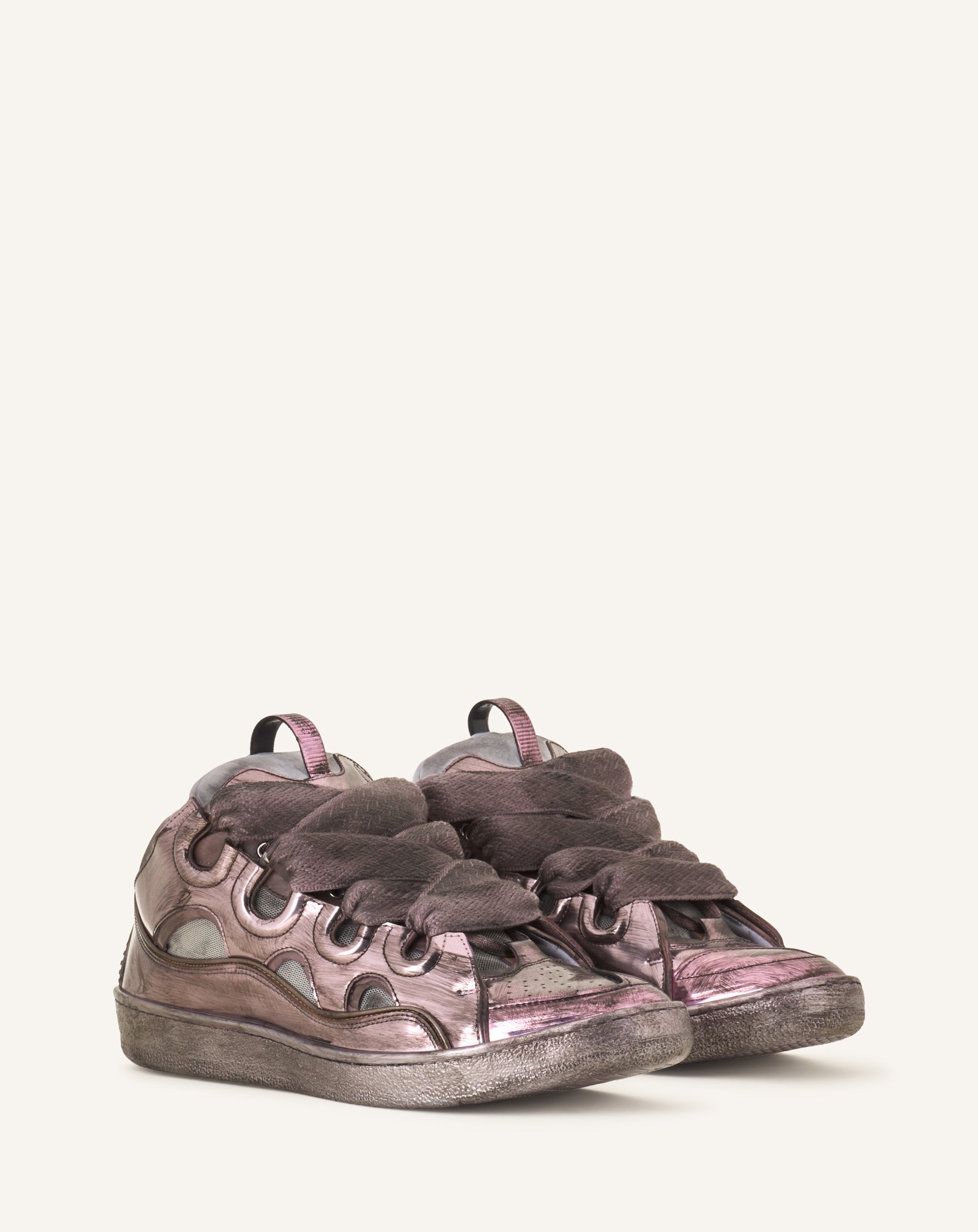 PINK CURB SNEAKERS IN METALLIC TECHNICAL FABRIC