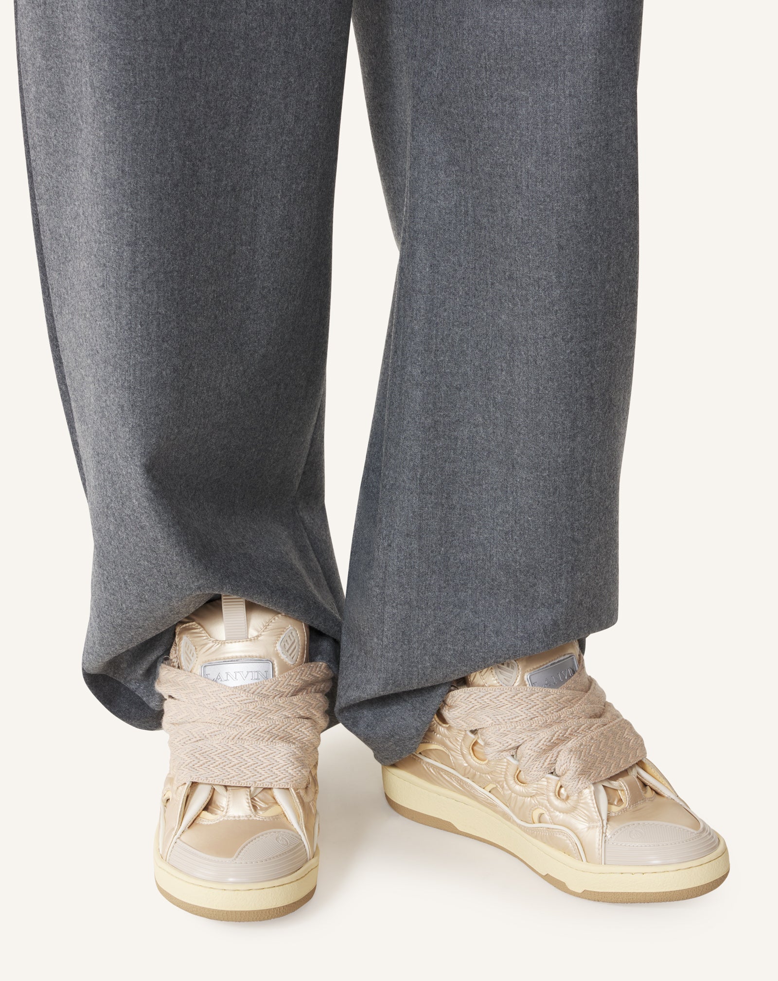 YELLOW CURB SNEAKERS IN NYLON