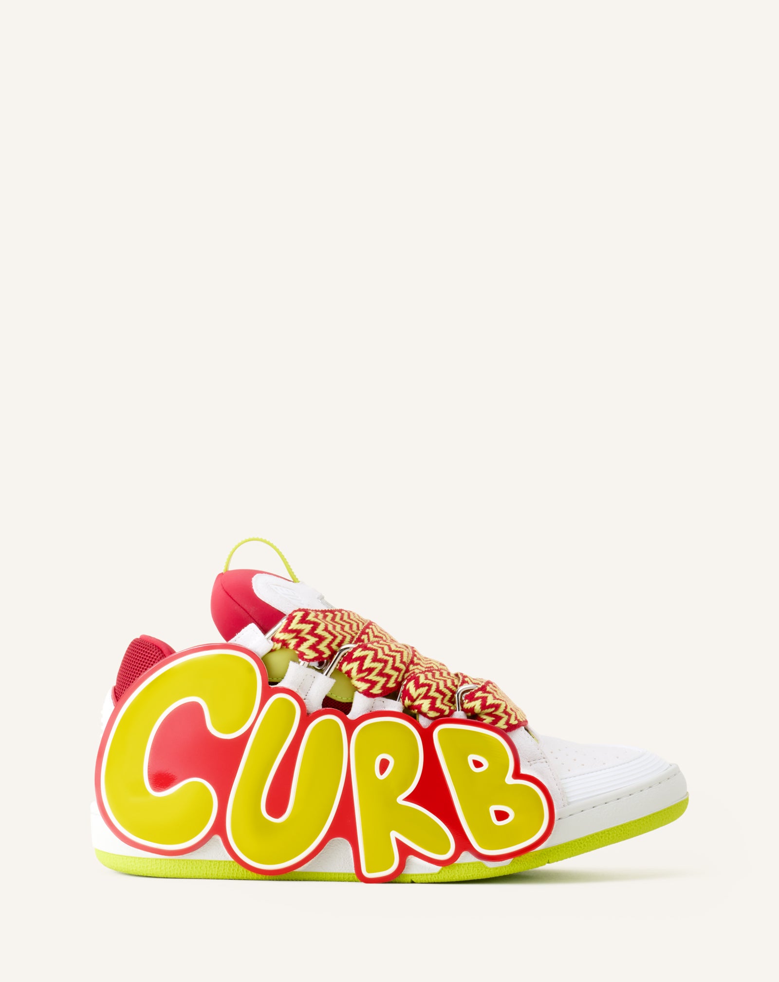 RED CURB PATCH  SNEAKERS IN LEATHER