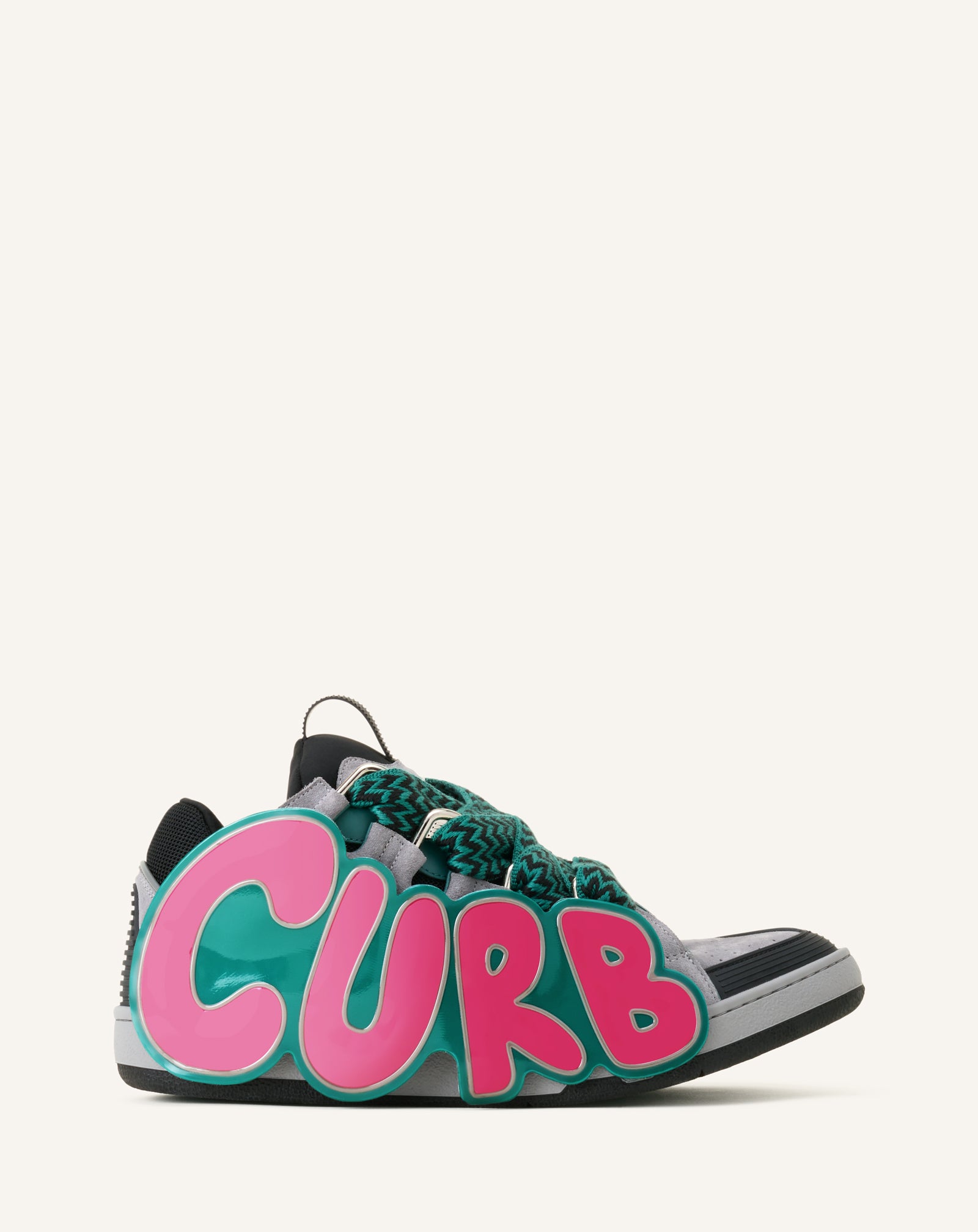 GREEN CURB PATCH  SNEAKERS IN LEATHER