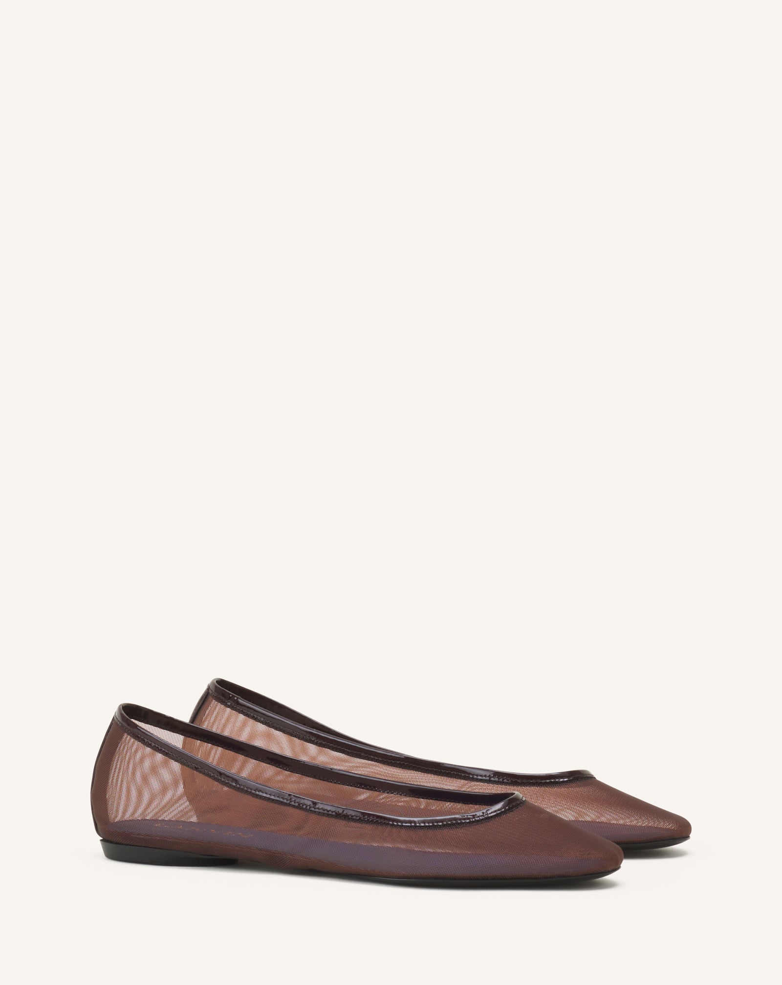 BROWN THE BALLERINA FLAT IN MESH