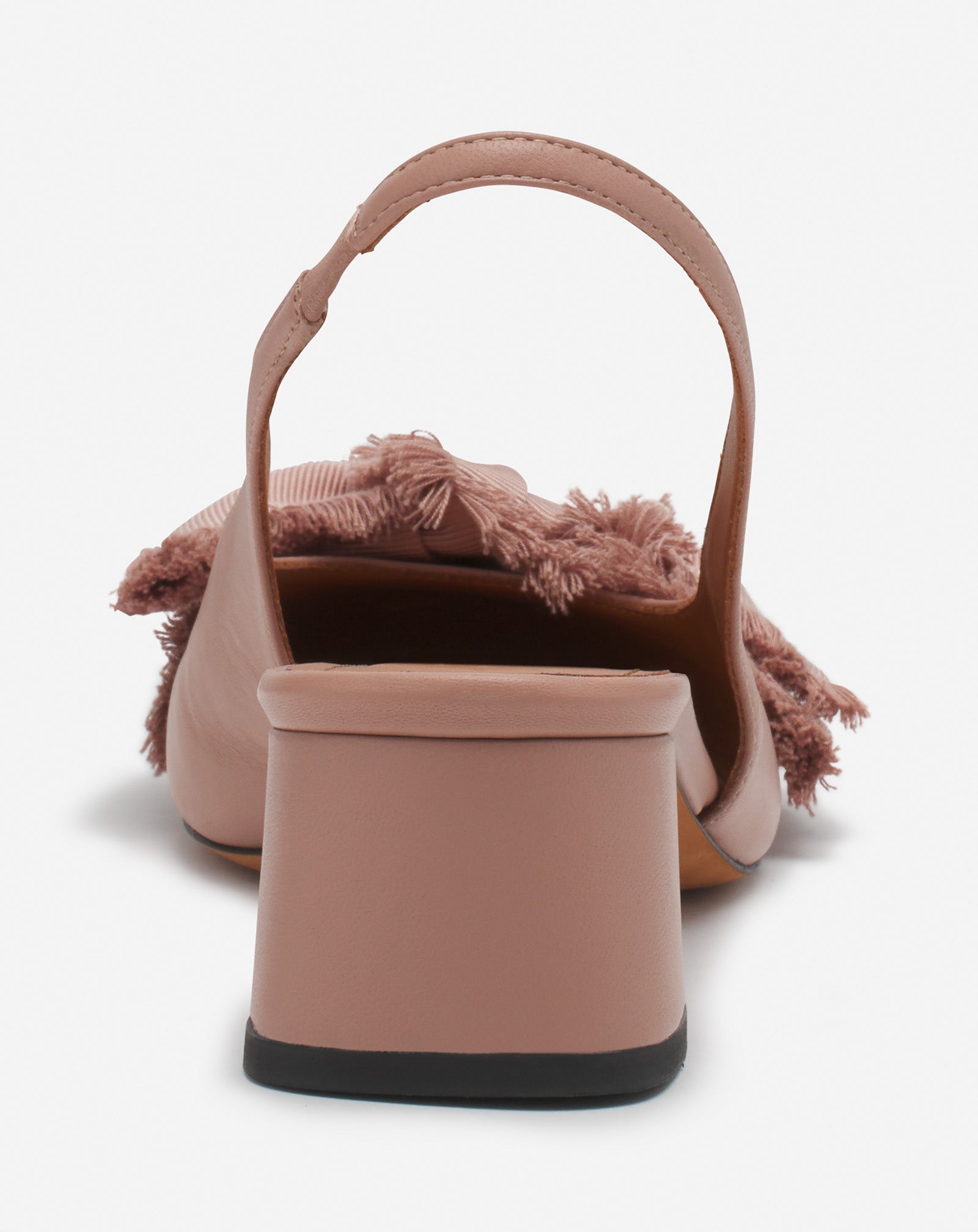 LEATHER HEELED SLINGBACK BALLERINA