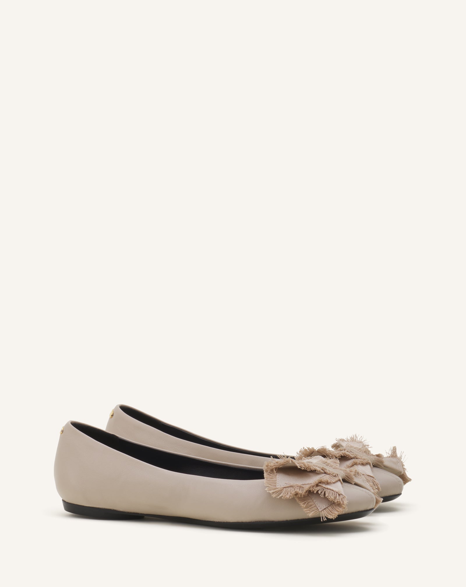 BEIGE THE BOW BALLERINA FLAT