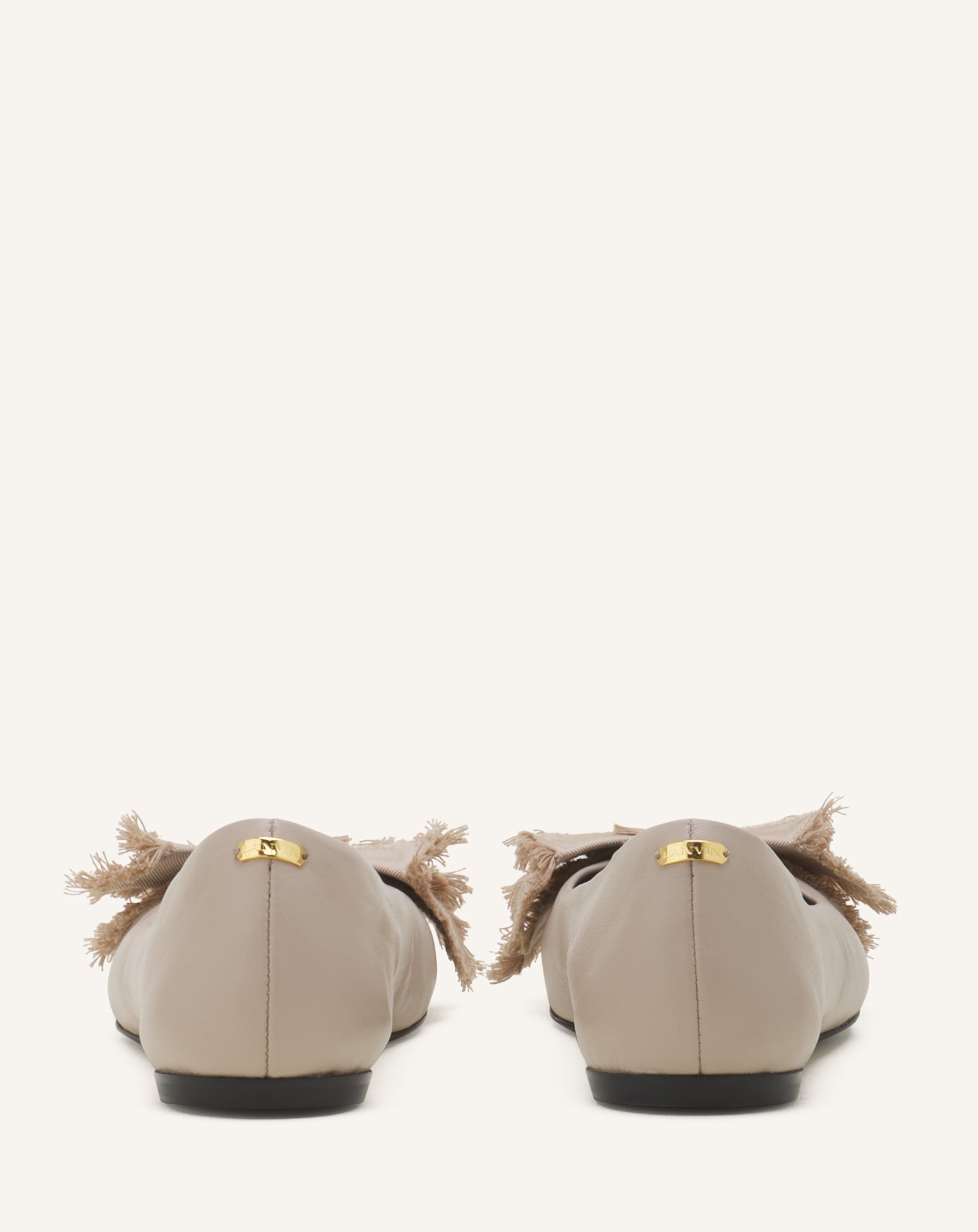 BEIGE THE BOW BALLERINA FLAT