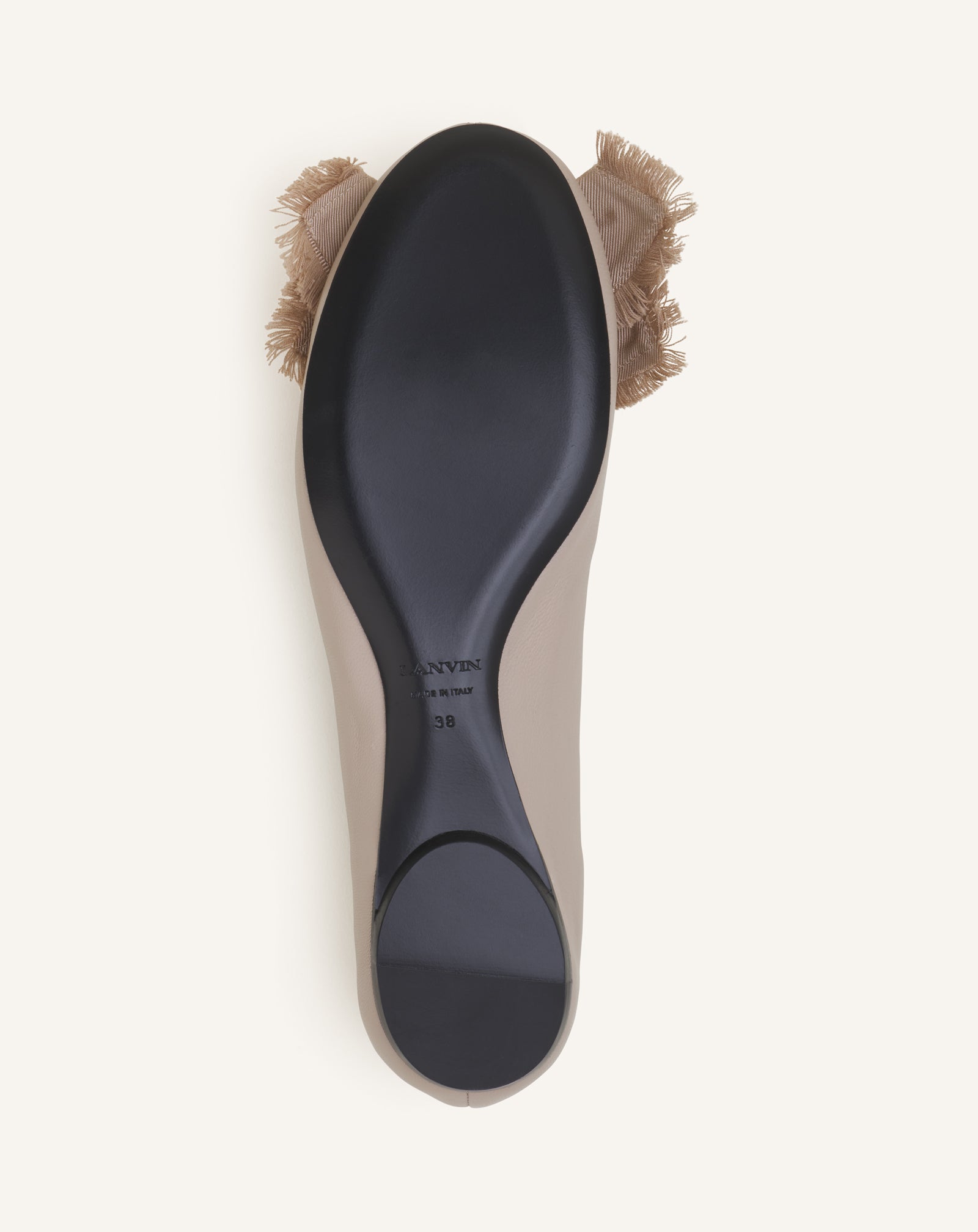 BEIGE THE BOW BALLERINA FLAT