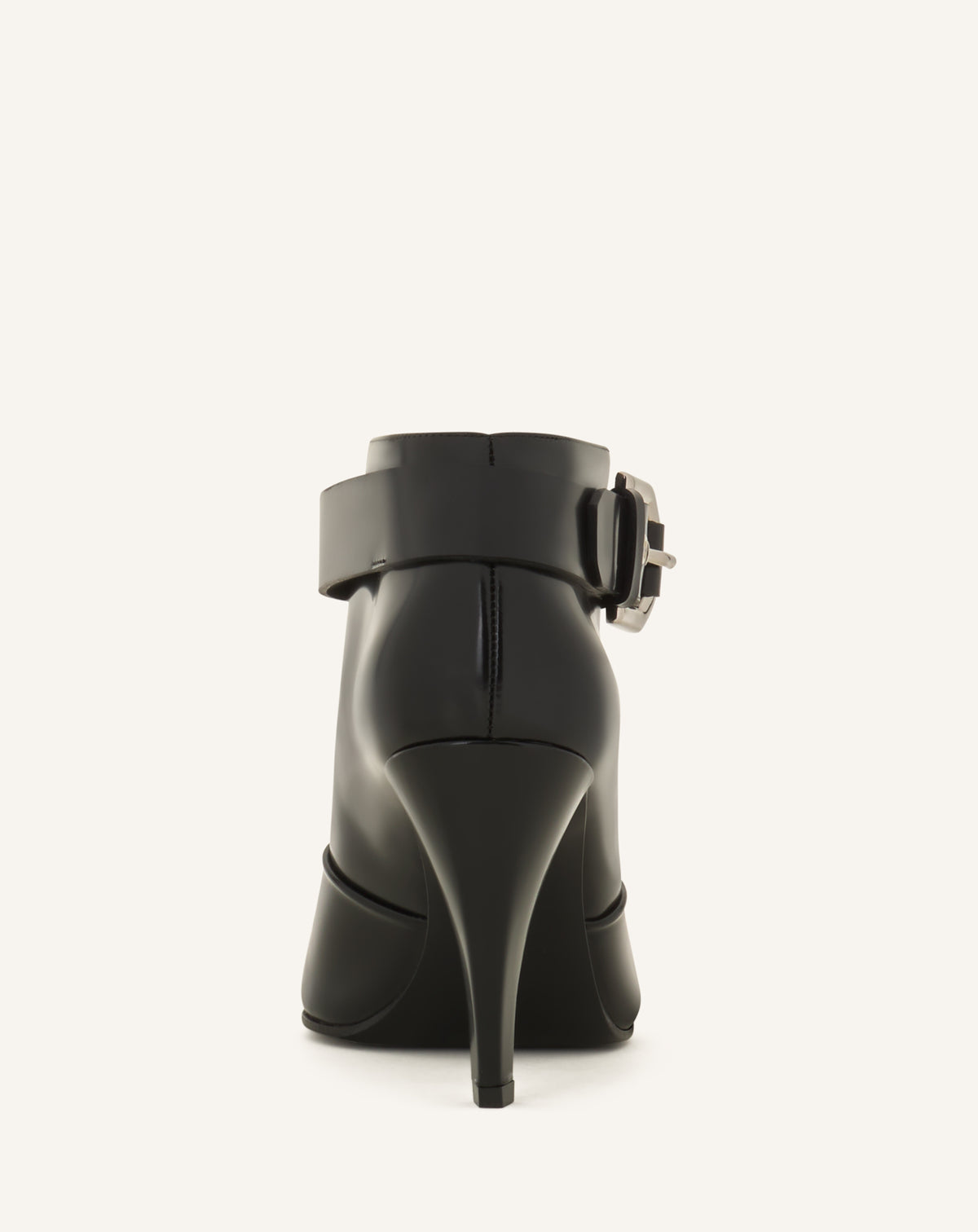 BLACK MYSTIQUE PATENT LEATHER ANKLE BOOT