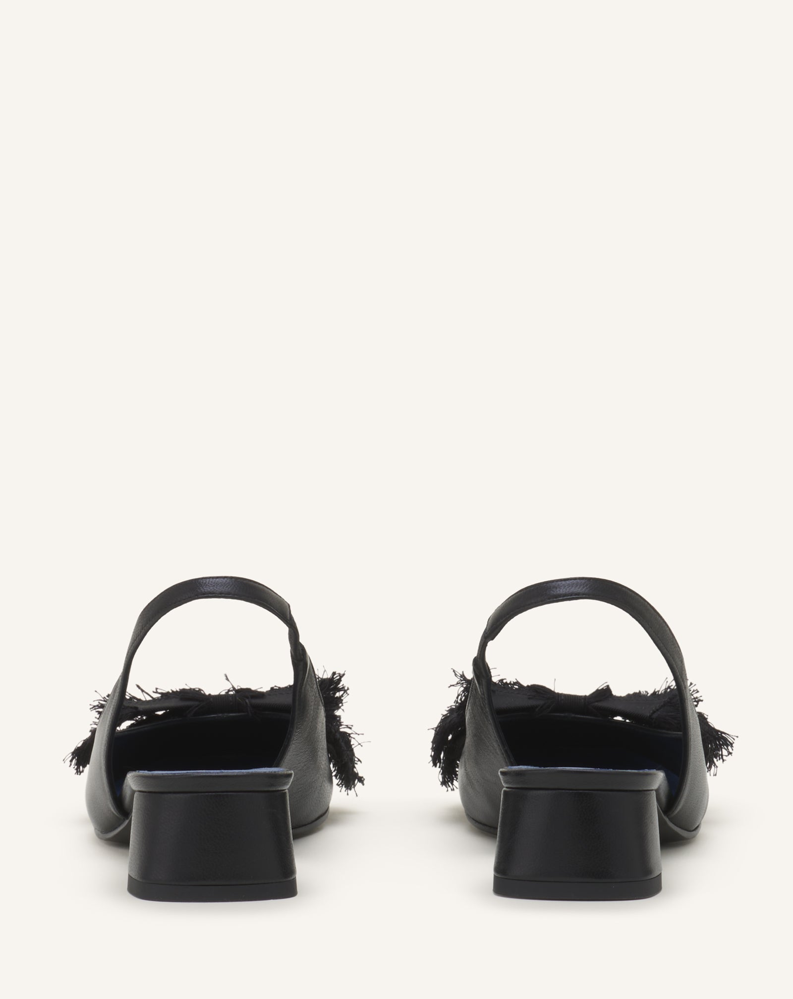 BLACK HEELED SLINGBACK BALLERINA IN LEATHER