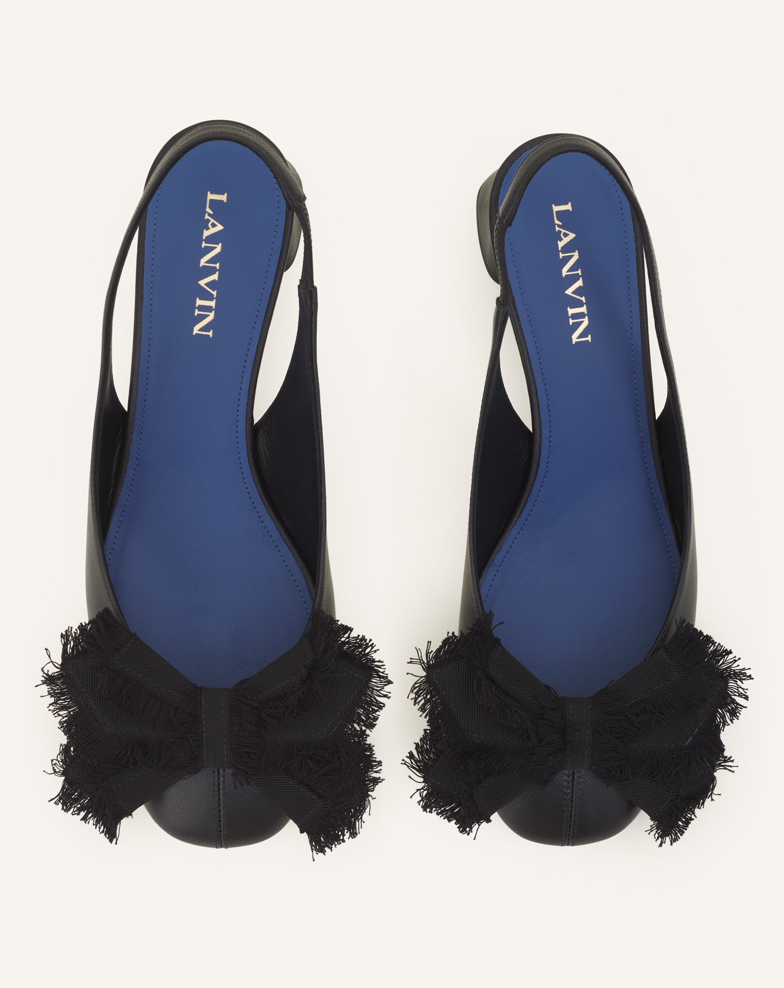 BLACK HEELED SLINGBACK BALLERINA IN LEATHER