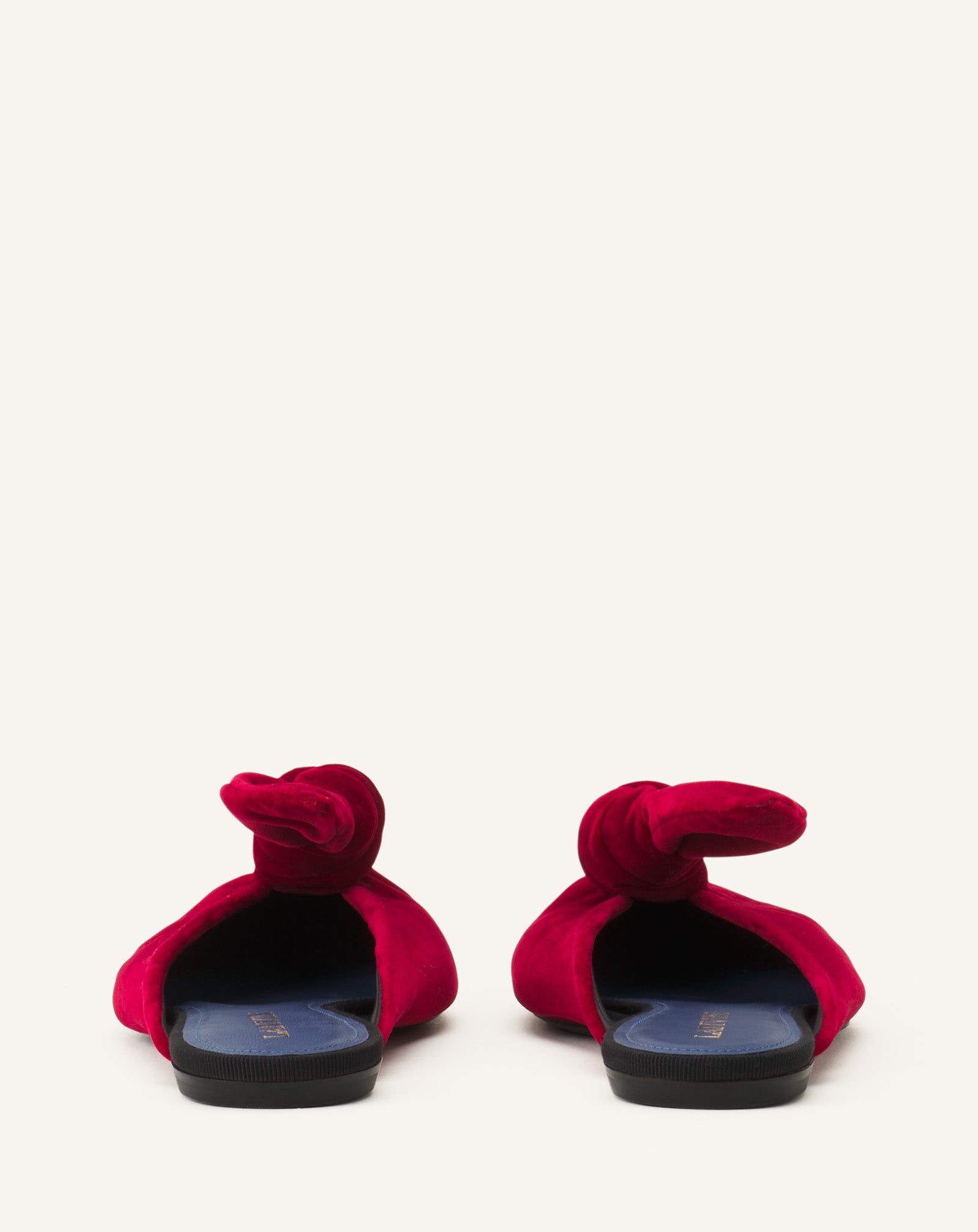 MIDNIGHT STEP VELVET BOW MULE