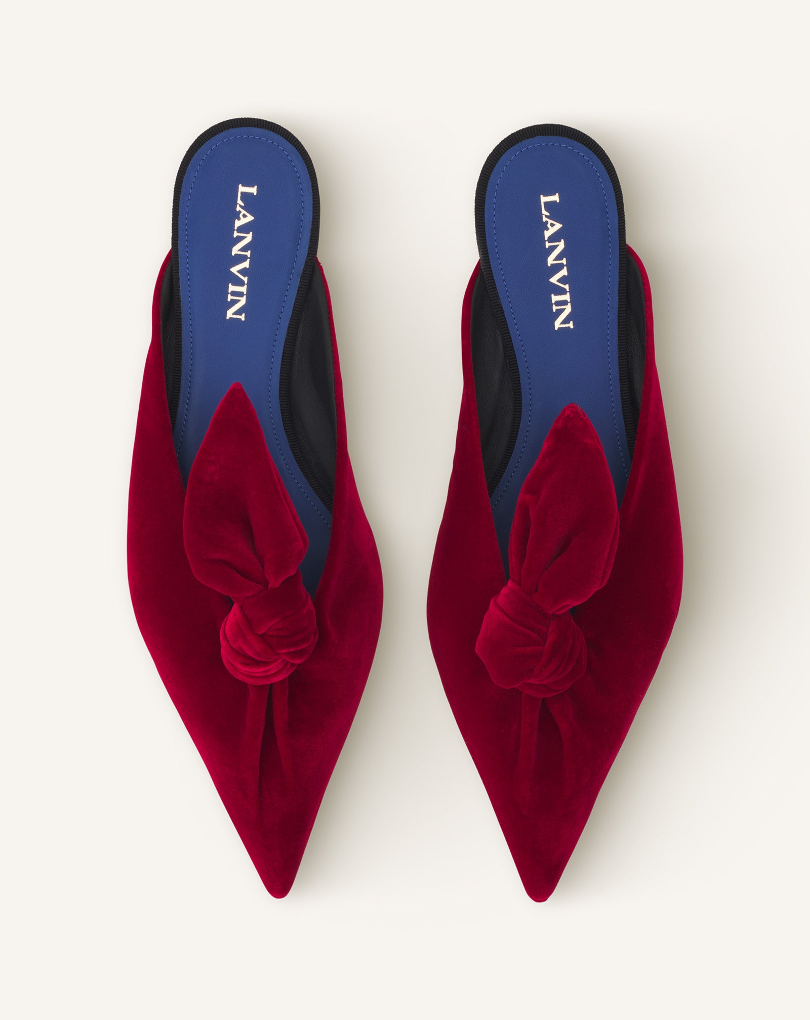 MIDNIGHT STEP VELVET BOW MULE