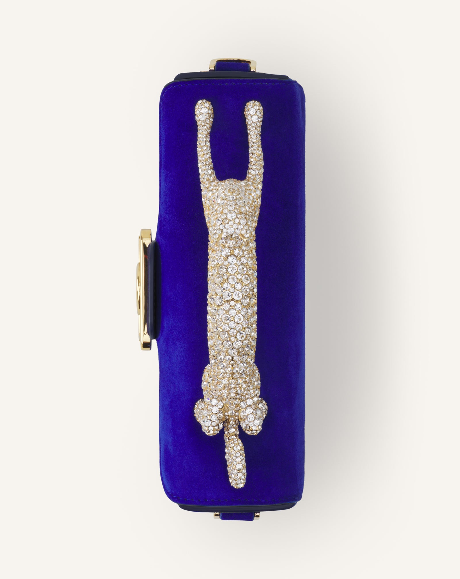 BLUE NANO PENCIL CAT LEATHER BAG