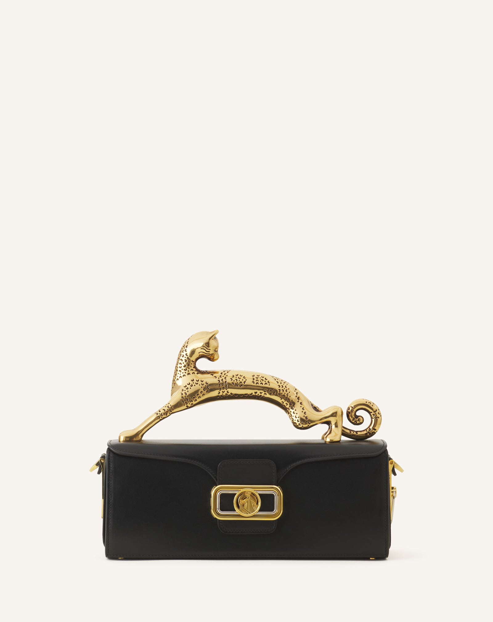 BLACK PENCIL CAT BAG IN LEATHER