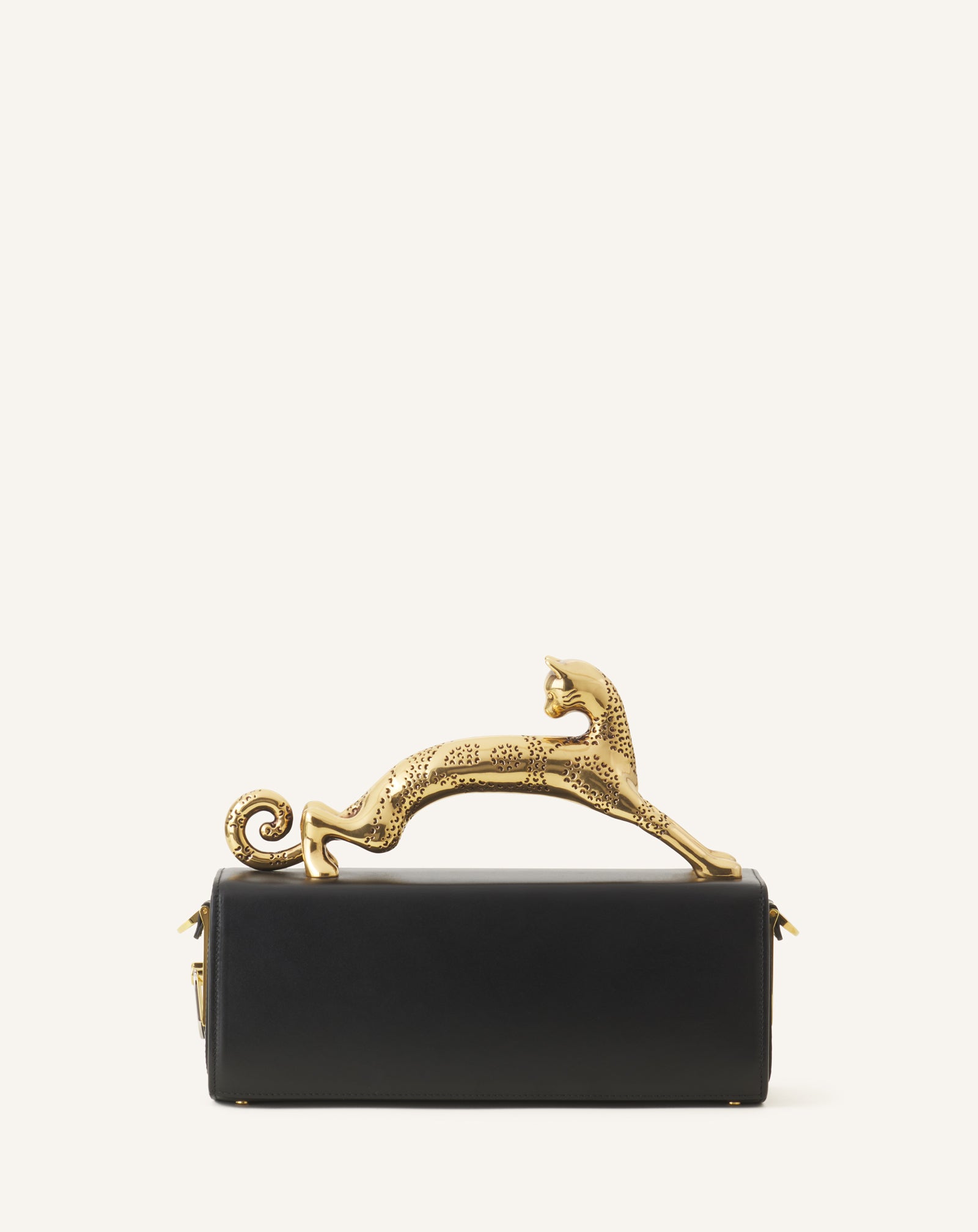 BLACK PENCIL CAT BAG IN LEATHER