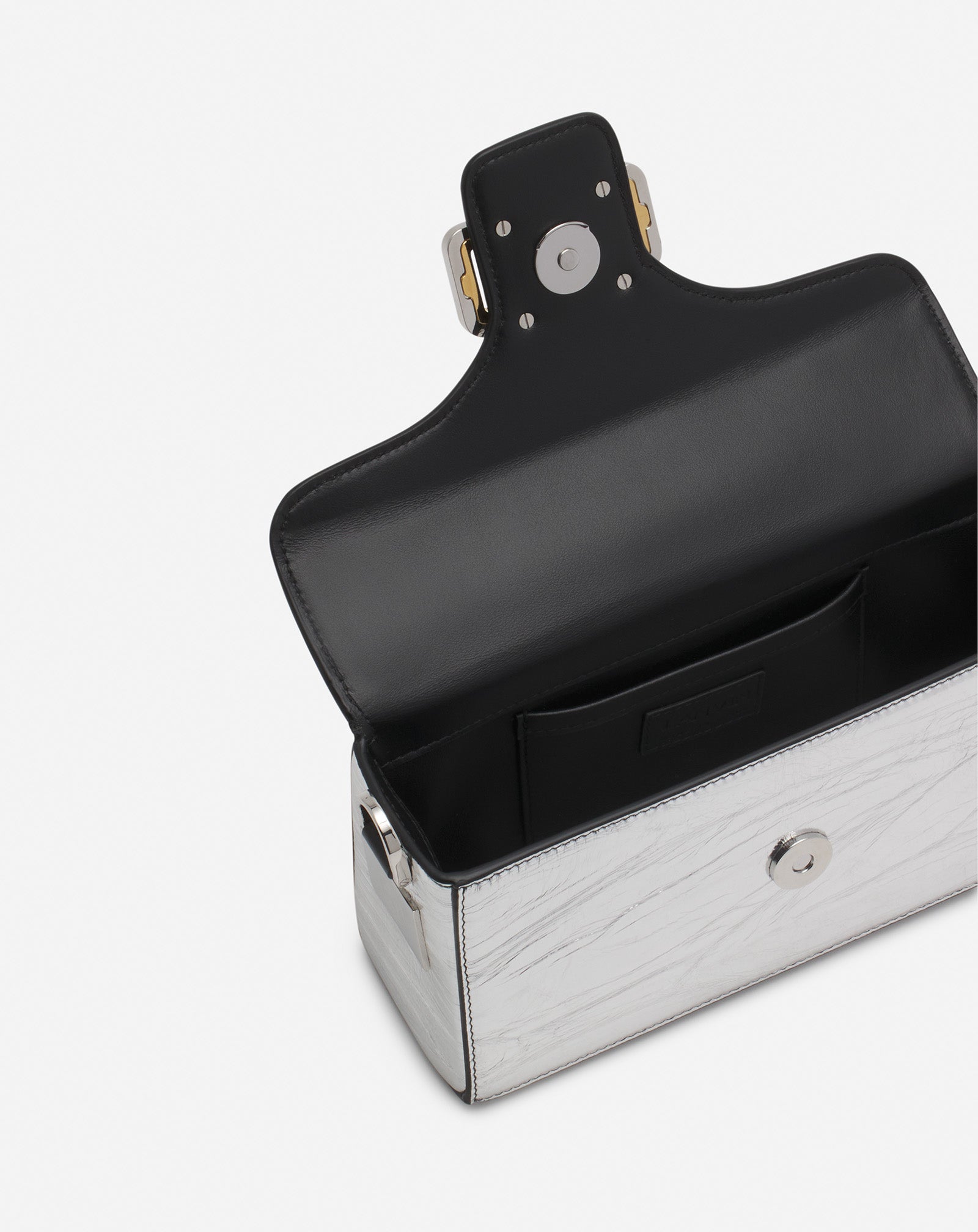 NANO PENCIL CAT BAG IN METALLIC LEATHER