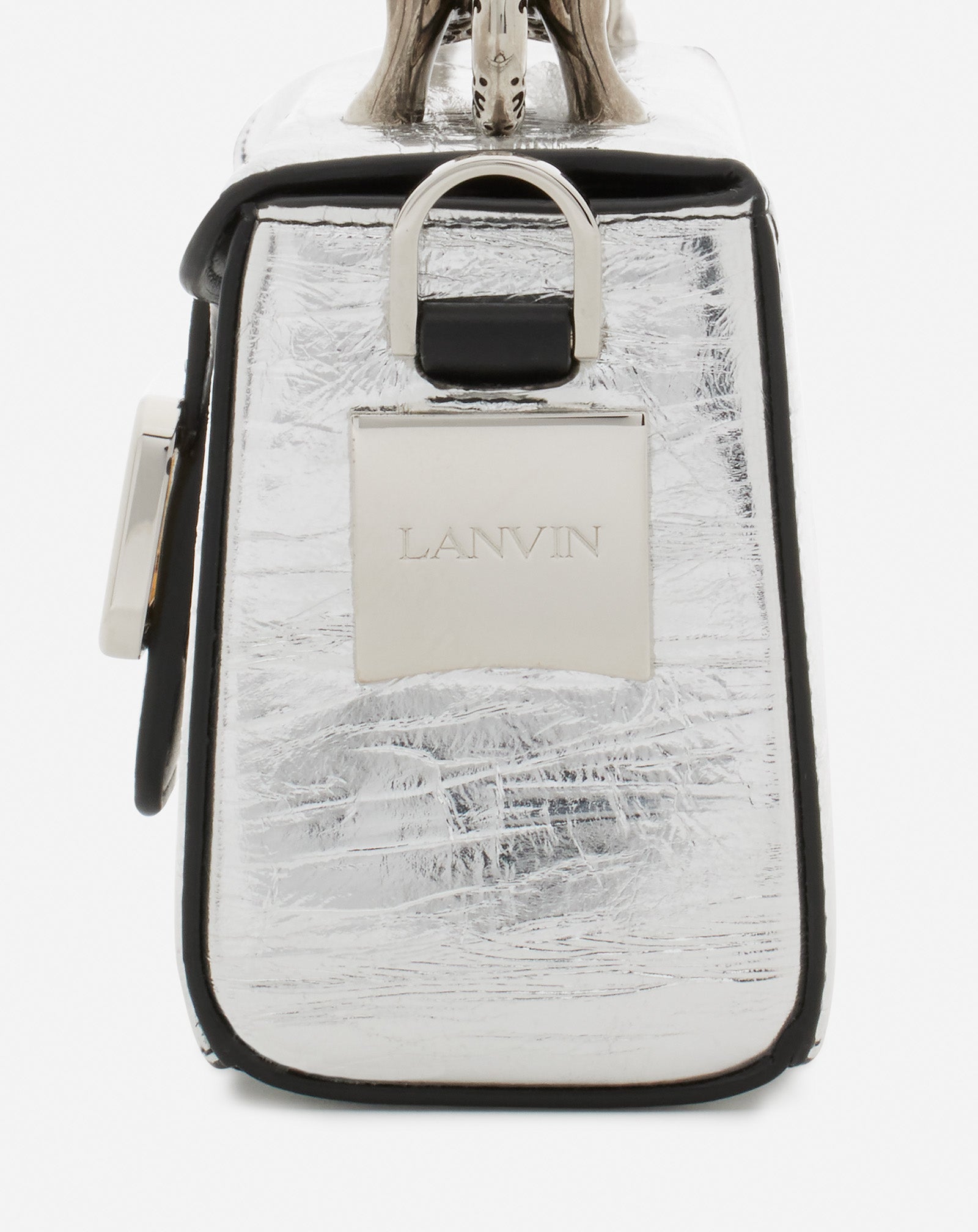 NANO PENCIL CAT BAG IN METALLIC LEATHER