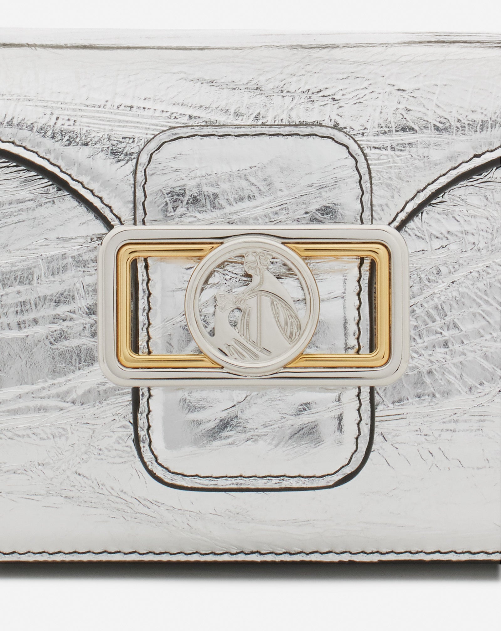 NANO PENCIL CAT BAG IN METALLIC LEATHER