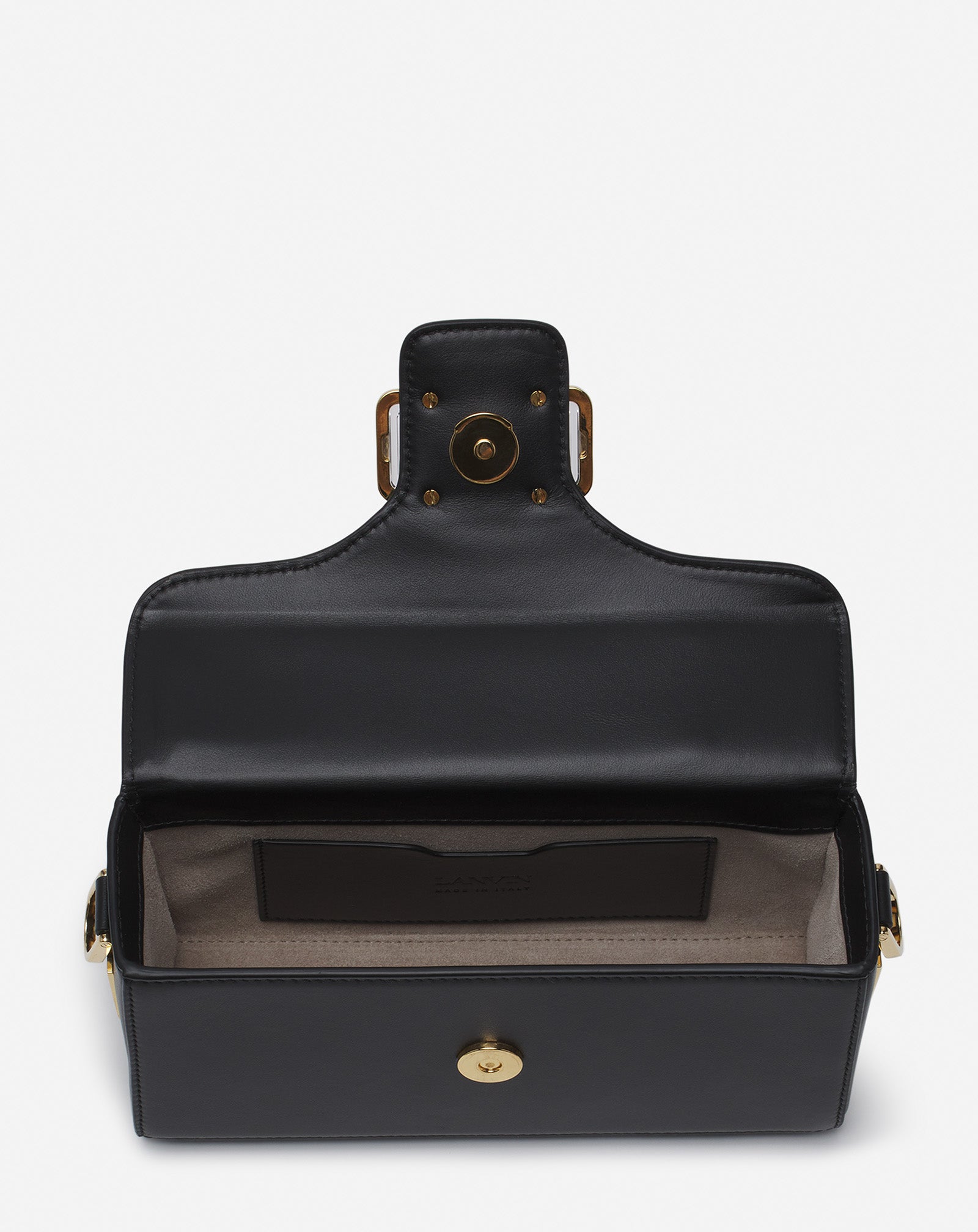 PENCIL CAT NANO LEATHER BAG WITH A BI-MATERIAL CAT