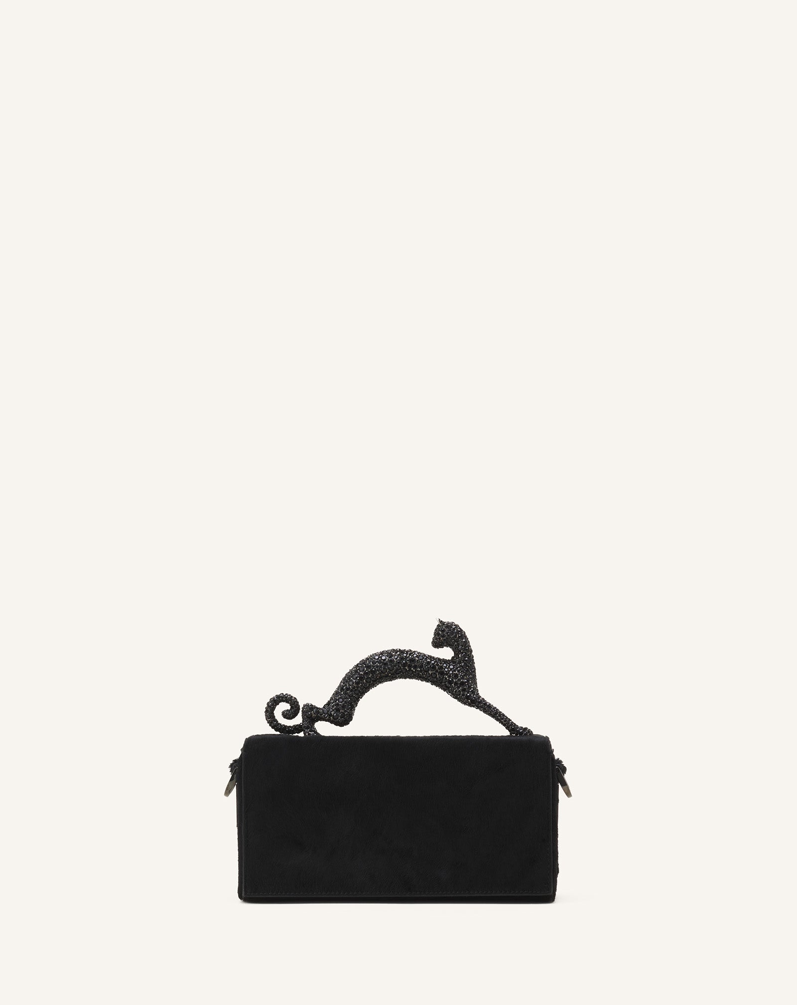 PENCIL CAT NANO LEATHER BAG WITH PONY EFFECT AND RHINESTONES