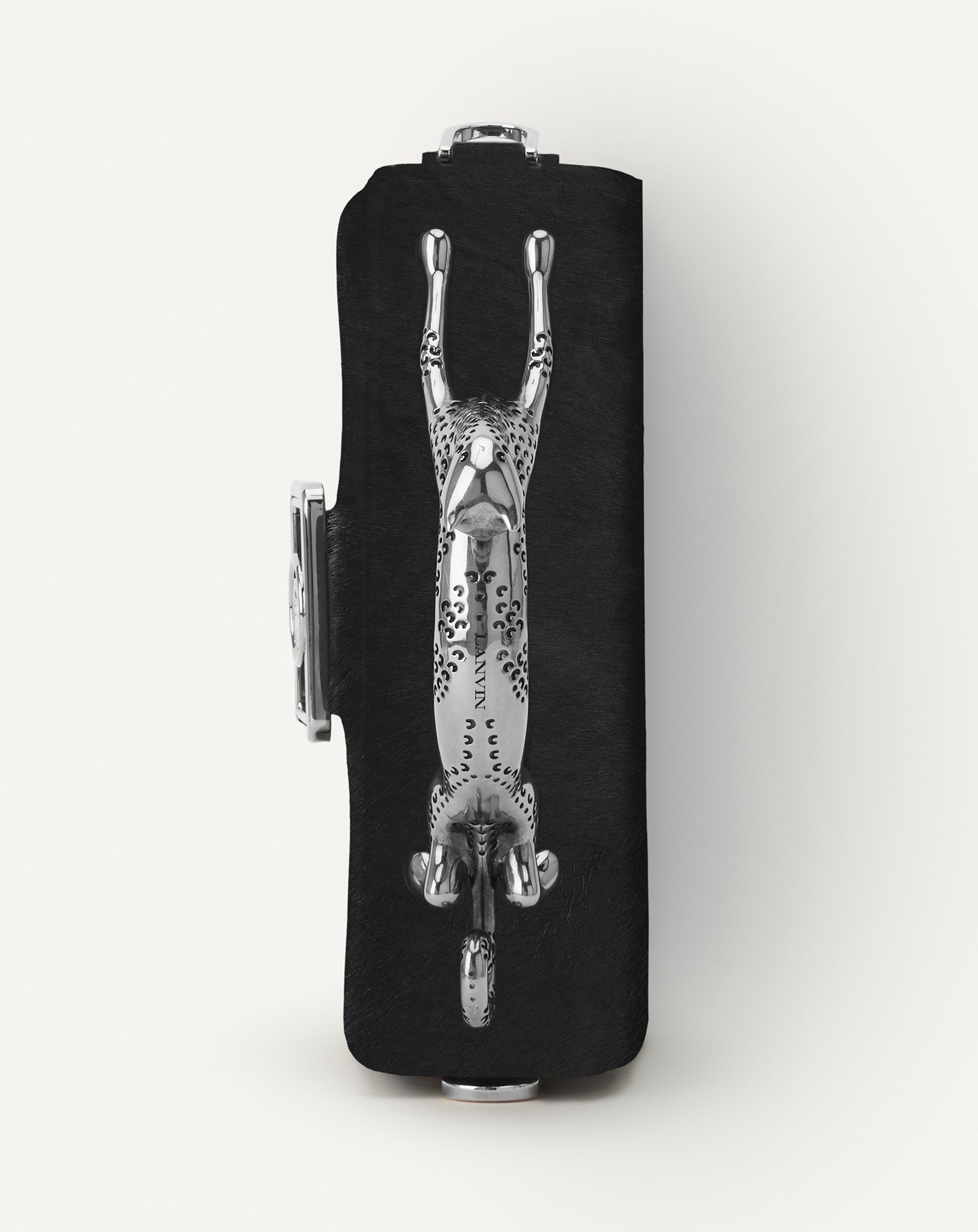 PENCIL CAT NANO LEATHER BAG WITH PONY EFFECT AND RHINESTONES