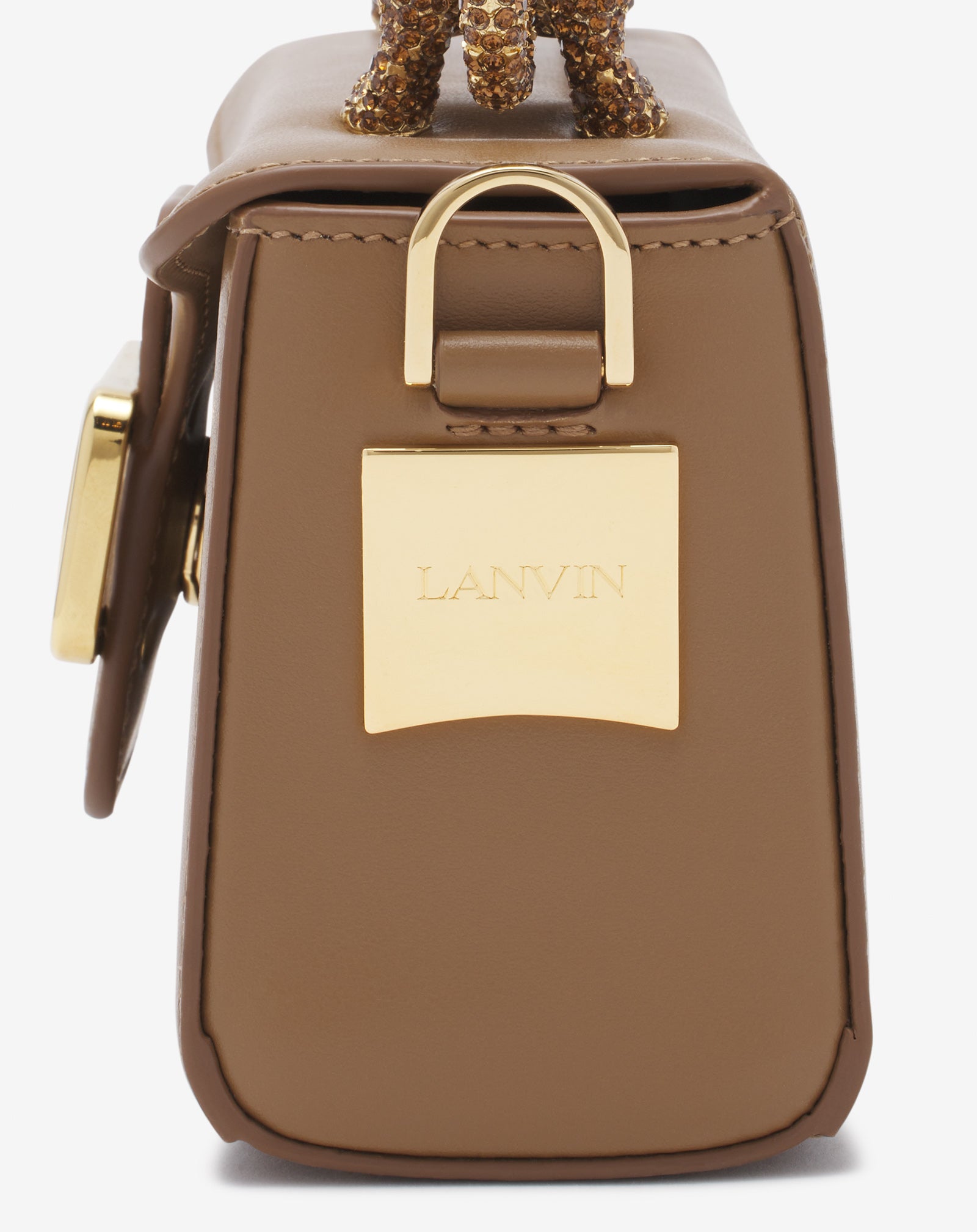 NANO PENCIL CAT BAG IN LEATHER AND RHINESTONE