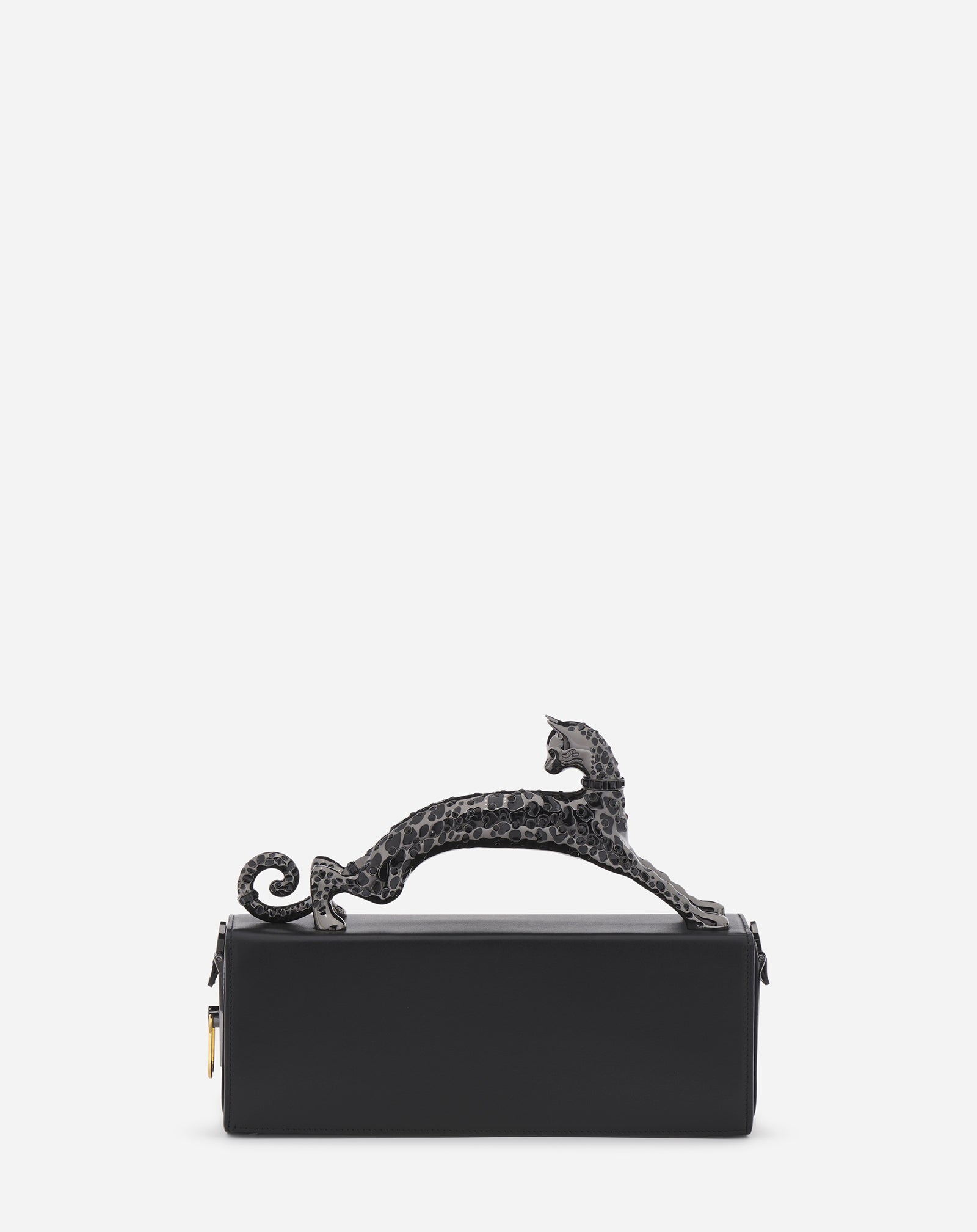BLACK PENCIL CAT BAG IN LEATHER