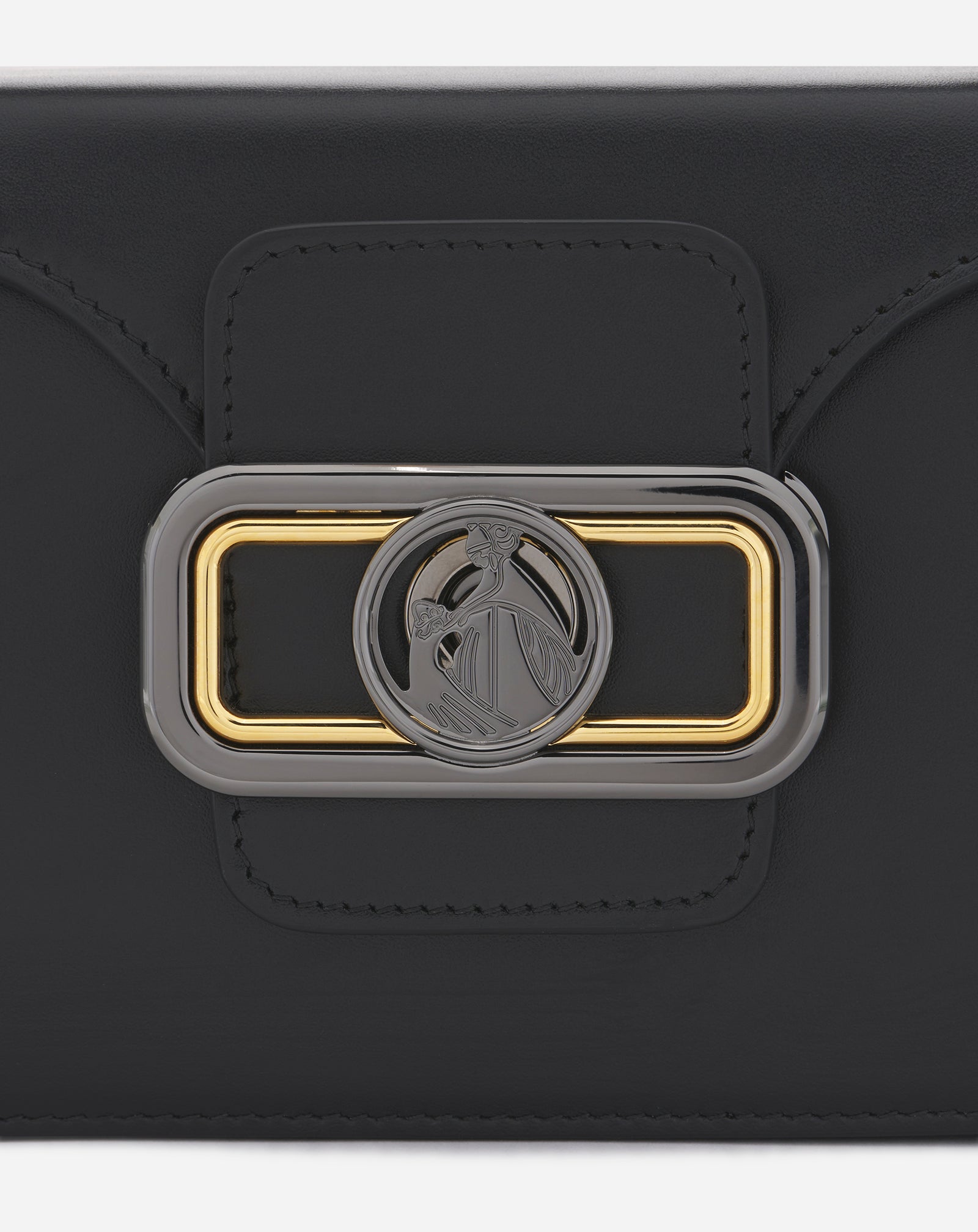 BLACK MEDIUM LEATHER PENCIL CAT BAG